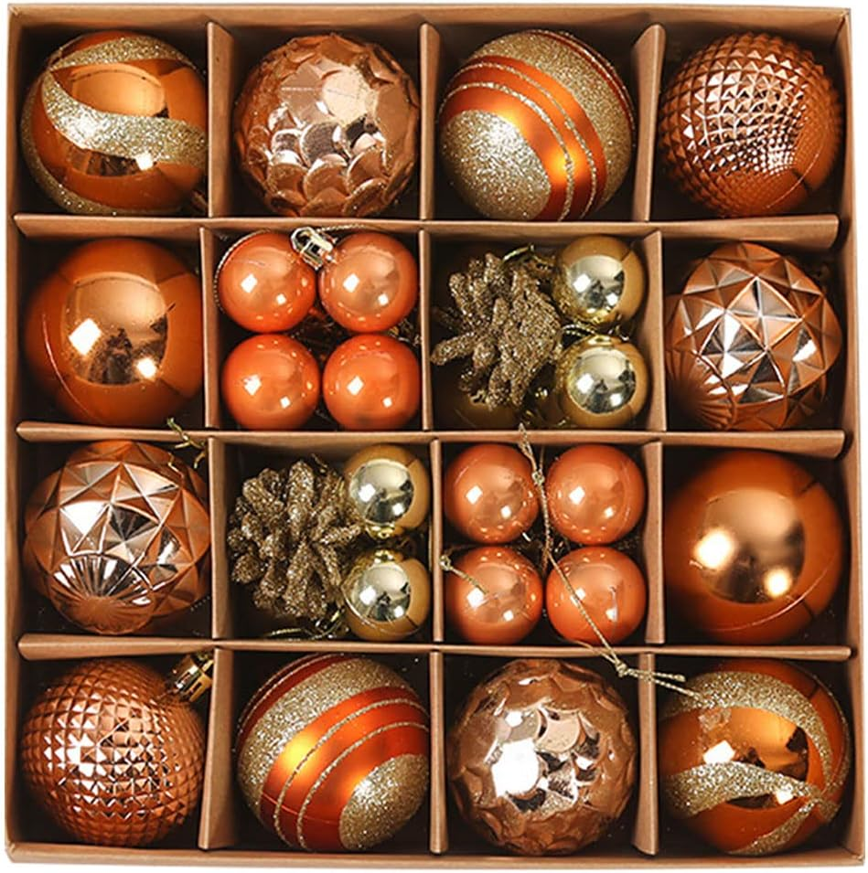 Idopick Christmas Ball Ornaments Set, 42PCS Assorted Shatterproof Christmas Tree Christmas Baubles Balls Ornaments with Hanging Hoop for Holiday Wedding Party Decoration (Blue)