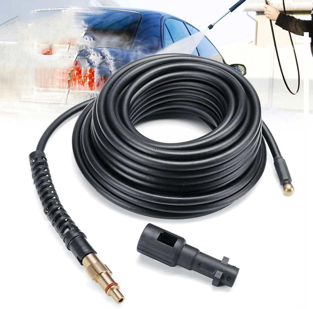 Poemtian Pressure Washer Hose,Garden Hose Flexible Power Washer Hose, Lightweight Kink Resistant Power Washer Hose Replacement,Durable and Easy to Store image number 5