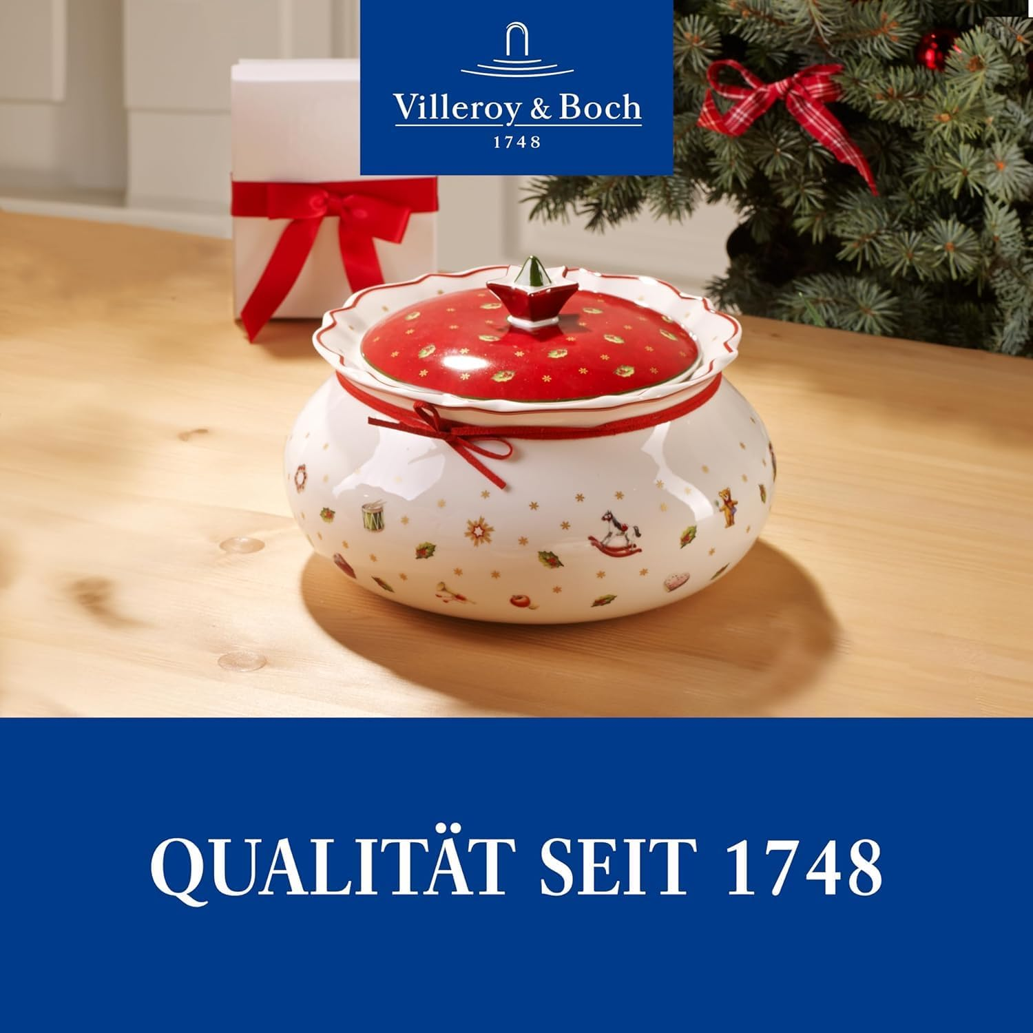 Villeroy & Boch &ndash; Medium Toy'S Delight Box, Cookie Jar, Food Storage for Sweets, Premium Porcelain, White/Colourful image number 2