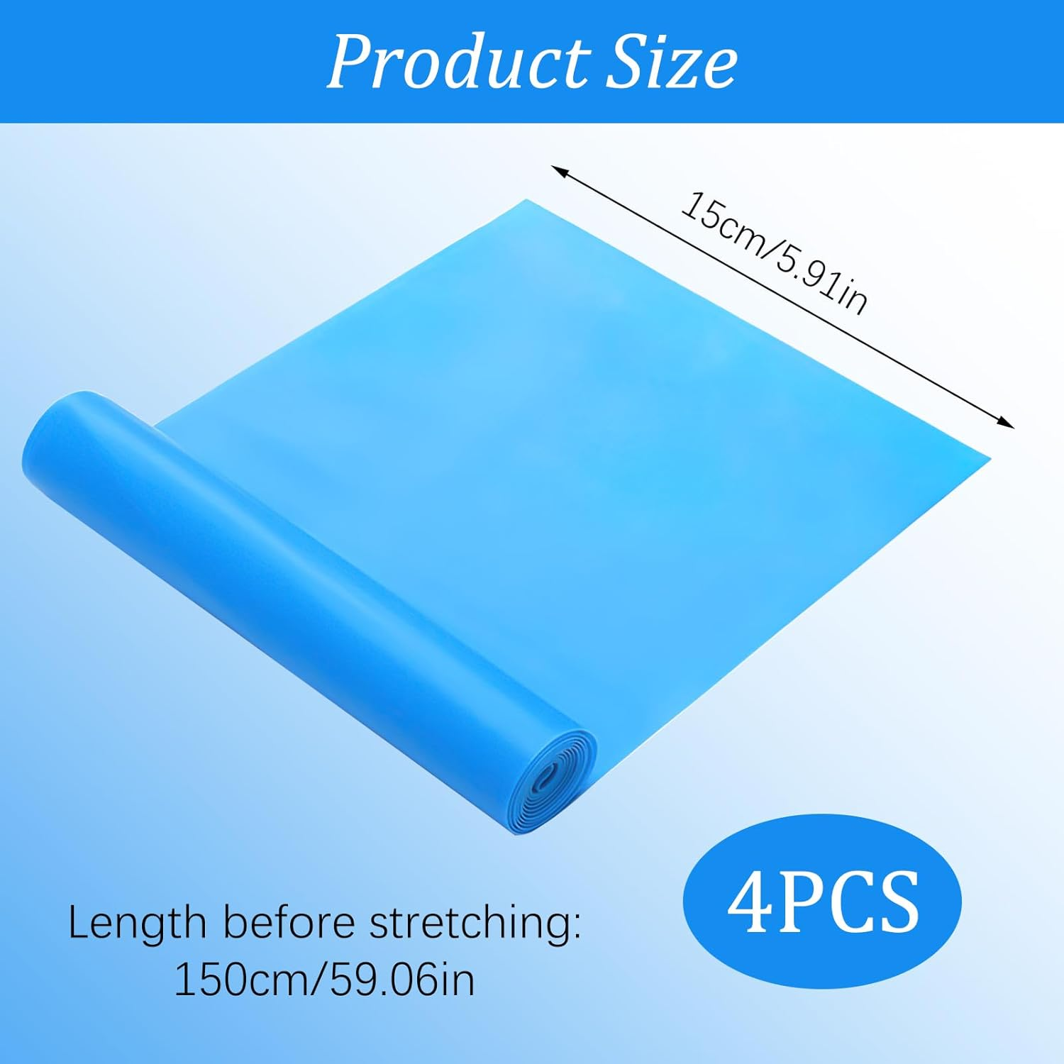 4 Pcs Bushhaven Resistance Band Set: Premium Latex Resistance Bands for Home Gym, Strength Training & Pilates, Stretchable 50-Foot Non-Slip Exercise Bands in Blue/Black/Yellow/Red for Men & Women image number 2