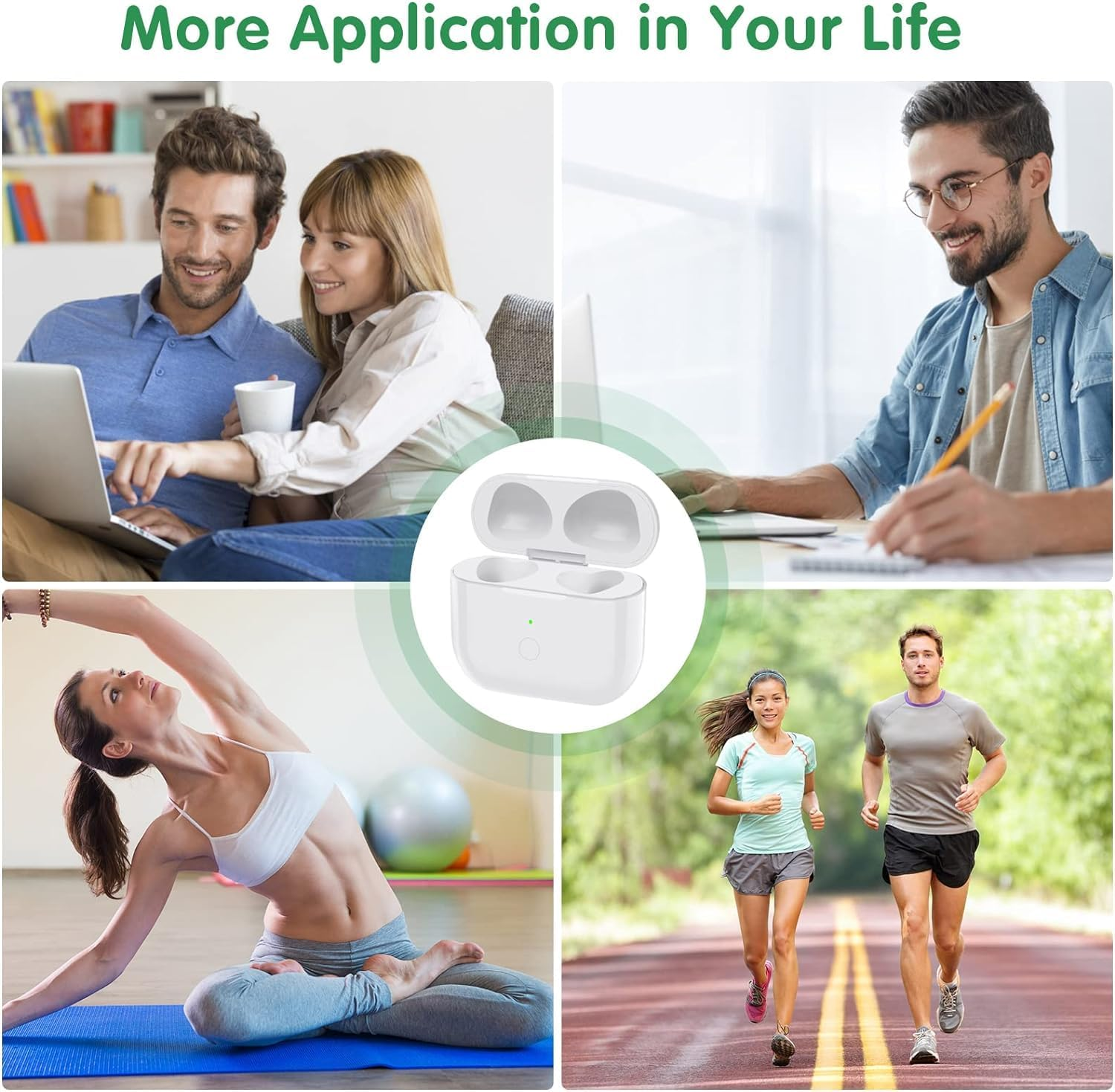 Pods 3 Gen Charging Case, Wireless Charging Case Compatible Both with Airpods 3 Gen, Charger Box for Airpods 3 with Bluetooth Pairing Sync Button image number 1