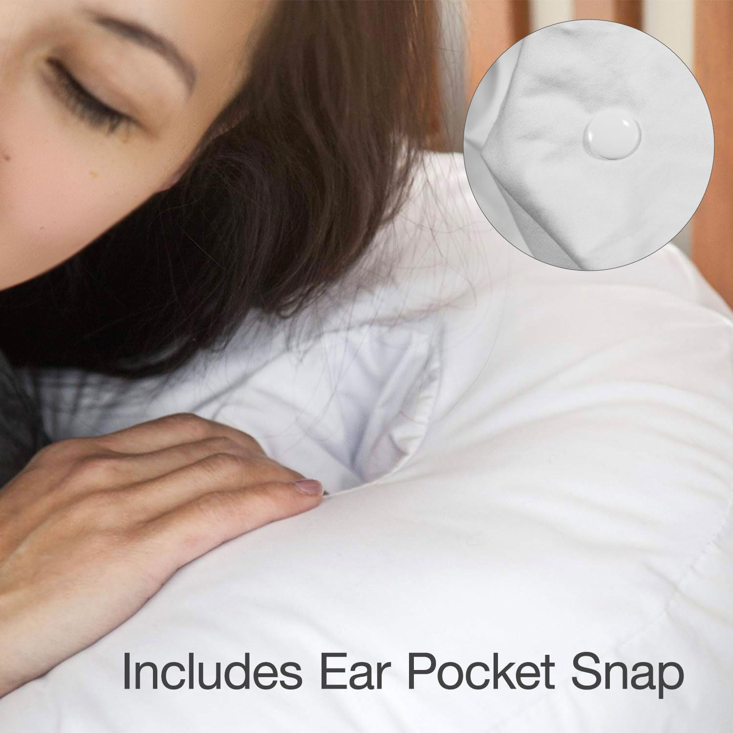 DMI Protective Pillowcase for the Side Sleeper Pillow, Extends Product Life of Pillow, Protects against Moisture & Stains, Zipper & Snap Enclosure, FSA & HSA Eligible, White image number 3