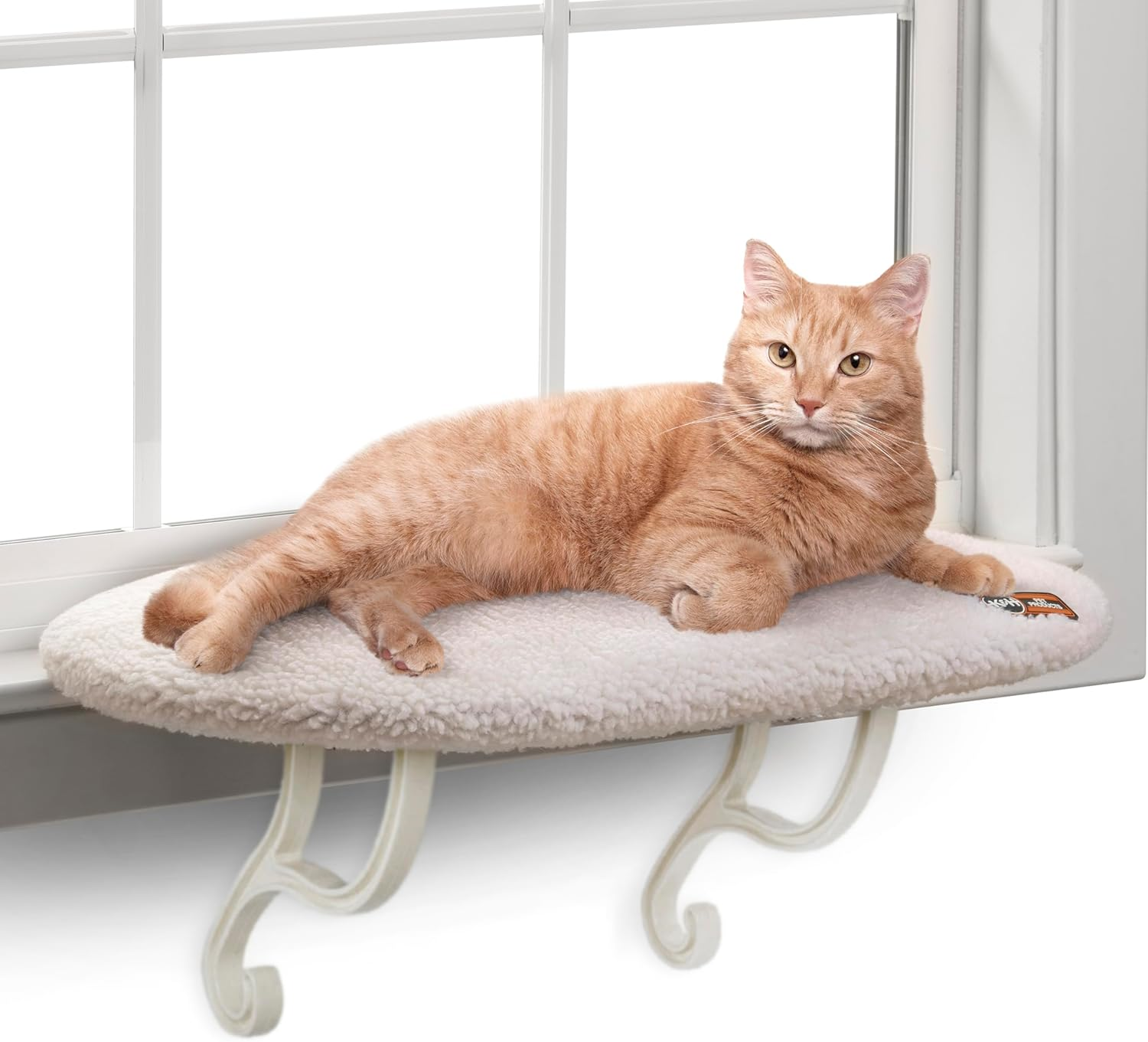 K&H Pet Products Kitty Sill Cat Window Hammock Perch (Heated or Unheated) Unheated Soft Fleece 14 X 24 Inches