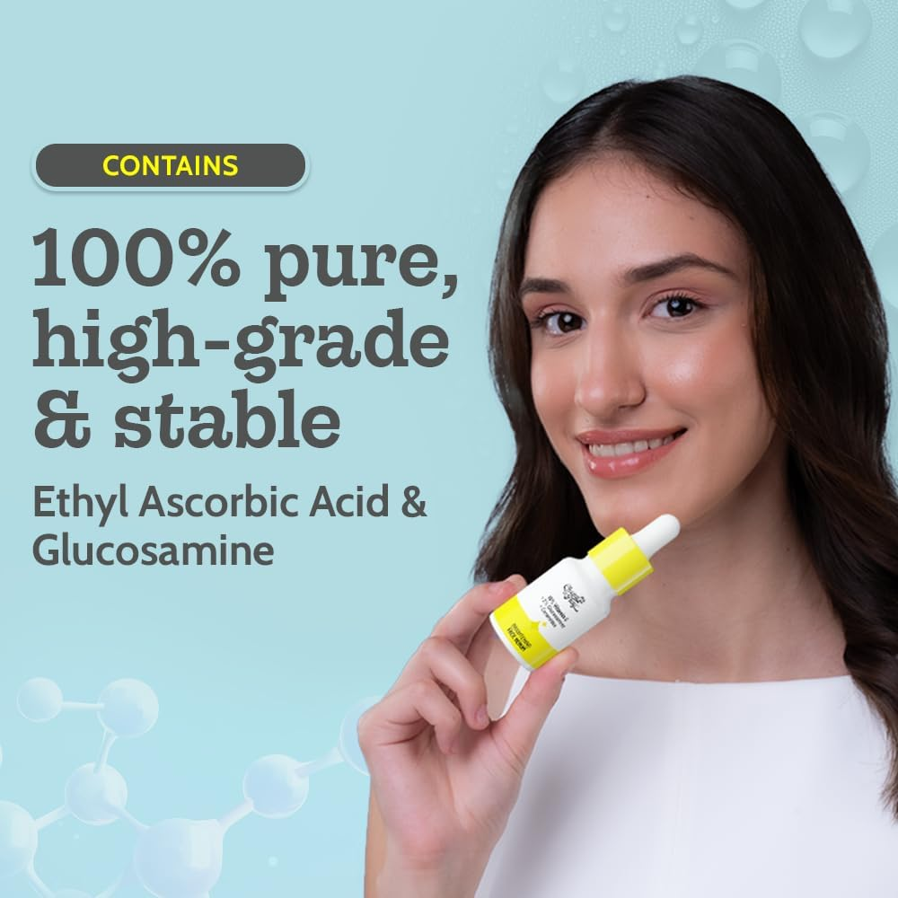 Chemist at Play 10% Vitamin C Face Serum | Brightens & Gives Glow | Fades Dark Spots | Treats Hyperpigmentation | Balances Melanin Production | Ethyl Ascorbic Acid & Glucosamine | for Oily image number 6
