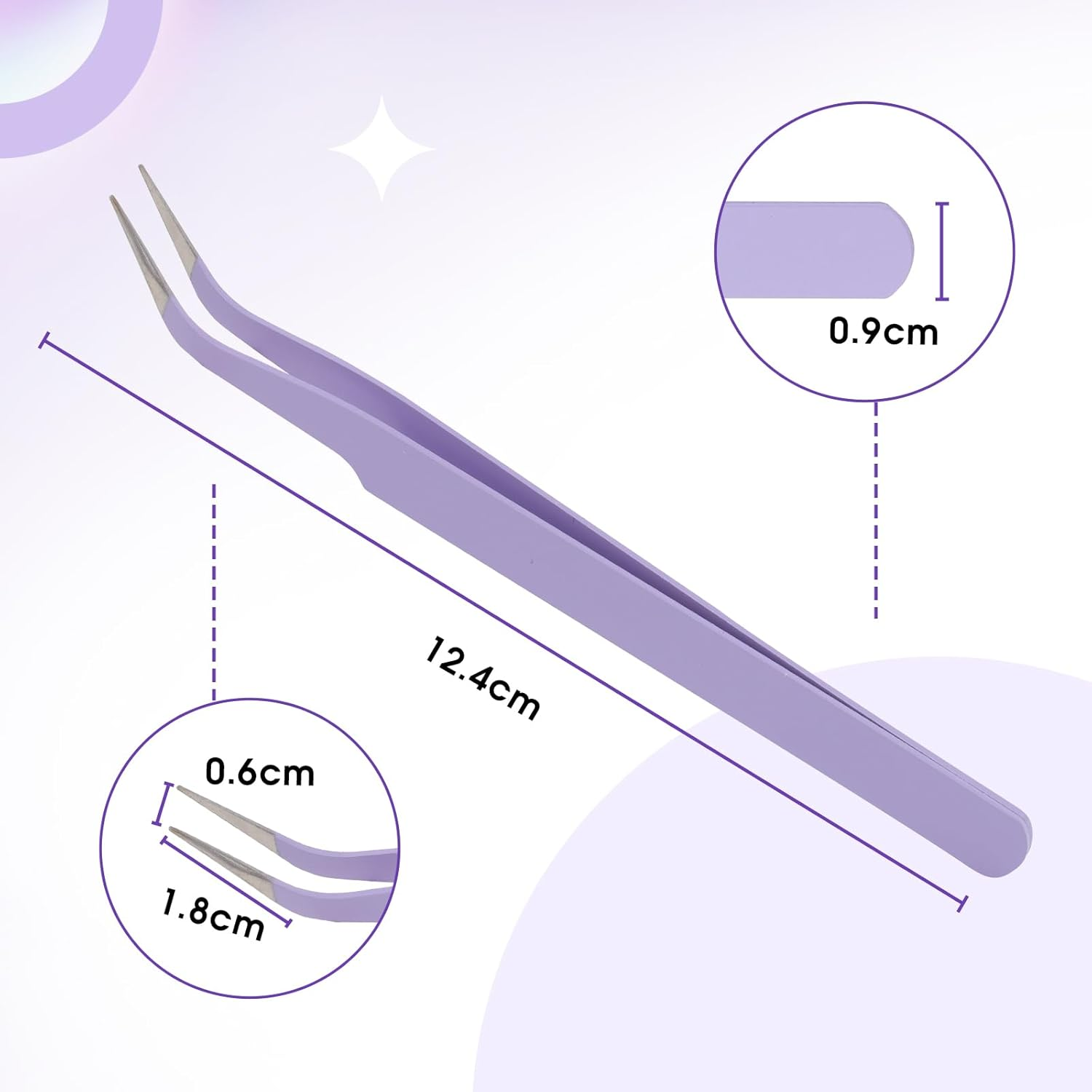 WENDY Lash Tweezers for Eyelash Extensions, Precision Fiber Stainless Steel Lash Applicator Tool for False Eyelashes, Precision Fiber Mega Volume Lash-Tweezers Use at Home image number 2