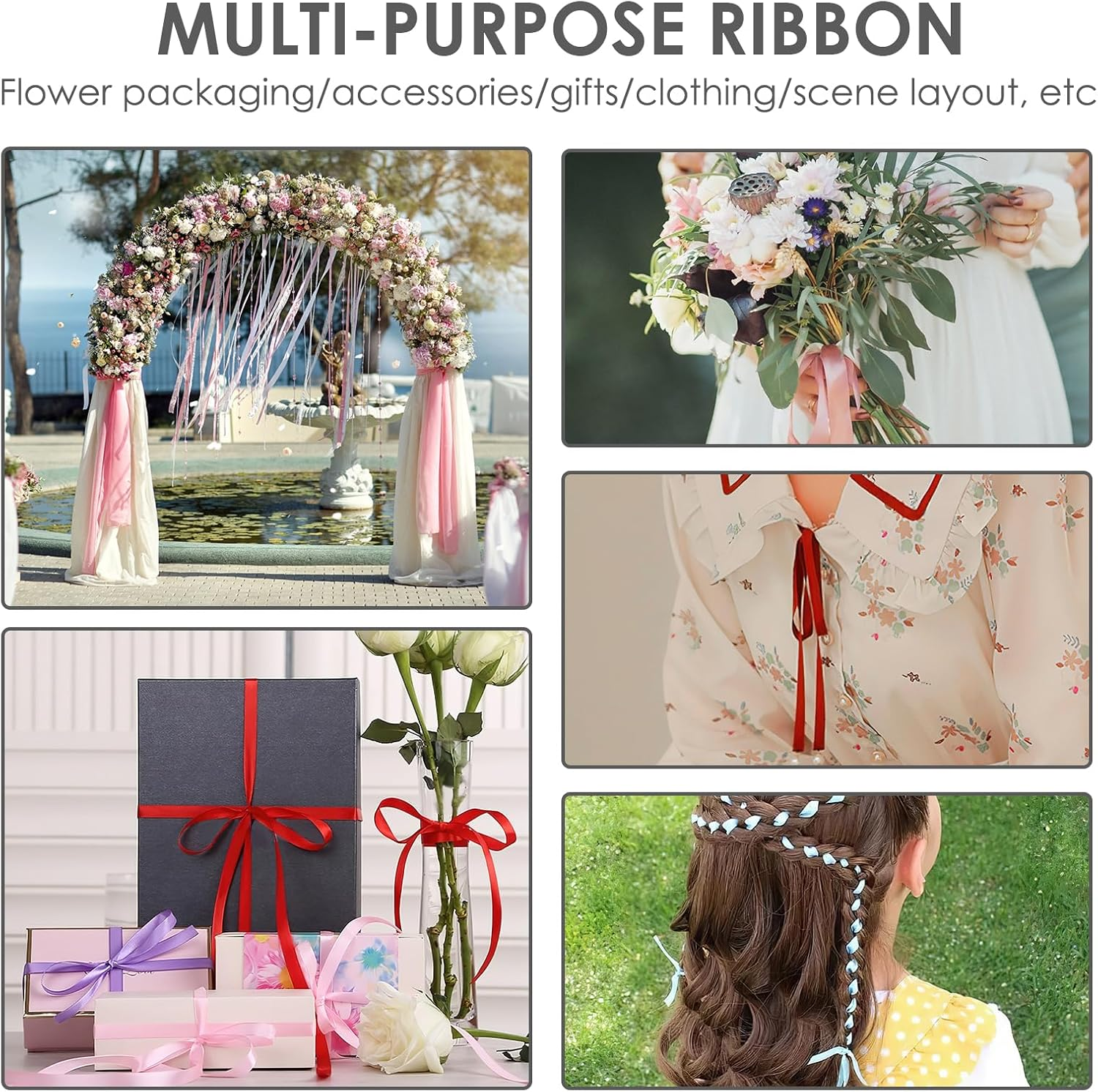 16 Colors Satin Ribbon Rolls - 1Cm Wide, 22M Each, Single-Sided Polyester Fabric, Ideal for Bows, Crafts, Gifts, Party and Wedding Decorations, Smooth and Luxurious, Embellish with Silk Satin Ribbon image number 1