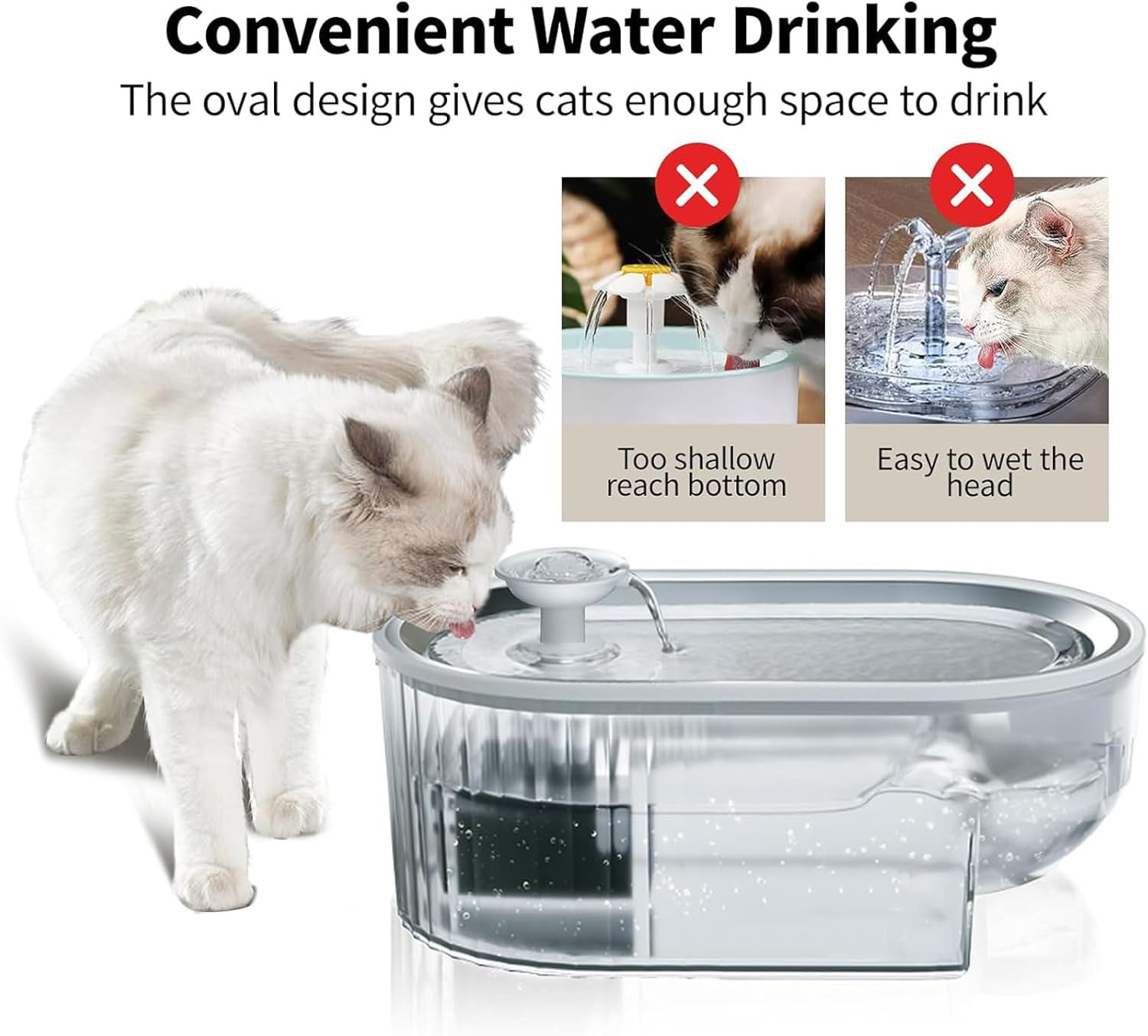 Dog Water Bowl 304 Stainless Steel Cat Water Fountain Pet Smart Water Dispenser Ultra-Quiet 5V Pump Transparent Water Tank with Water Level Indicator Pet Bowl image number 3