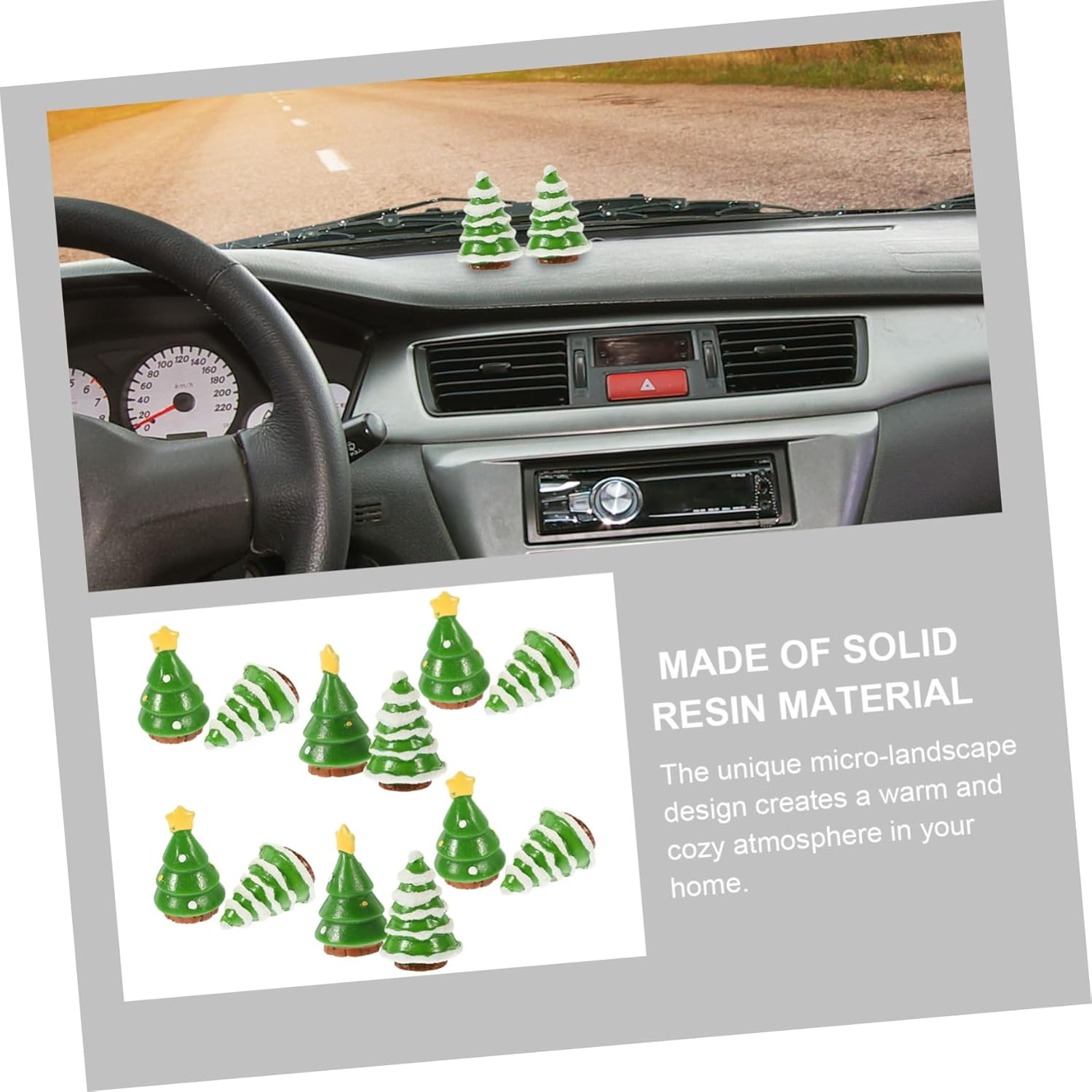 Garneck 12Pcs Mini Christmas Tree Decoration Artificial Holiday Trees for Festive Scene Decor Includes Snowman and Santa Figurines for Home Office and Car image number 4