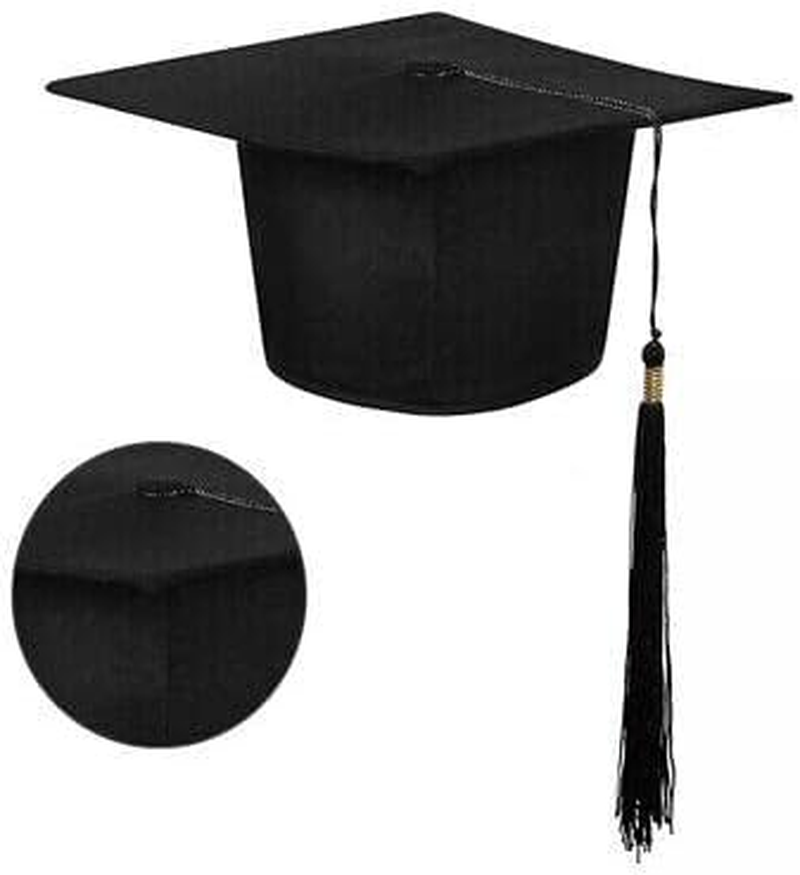 AIMALL Black Mortarboard Graduation Hat, Unisex Academic Cap for Bachelor, Master, Doctor, or Chancellor Ceremonies with Tassel