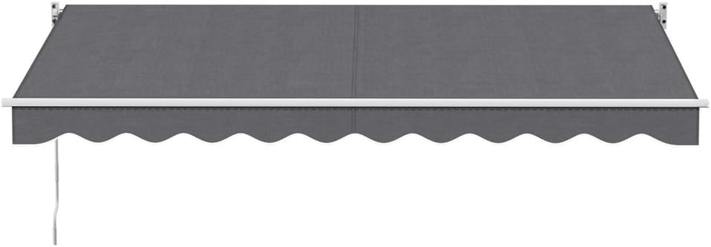 Instahut Folding Arm Awning, 4.5M X 3M Pearl Grey Retractable Blinds Outdoor Patio Terrace Garden Window Sunshade Canopy Manual Hand Crank Adjustable Angles Aluminium Frame Waterproof Grey image number 5