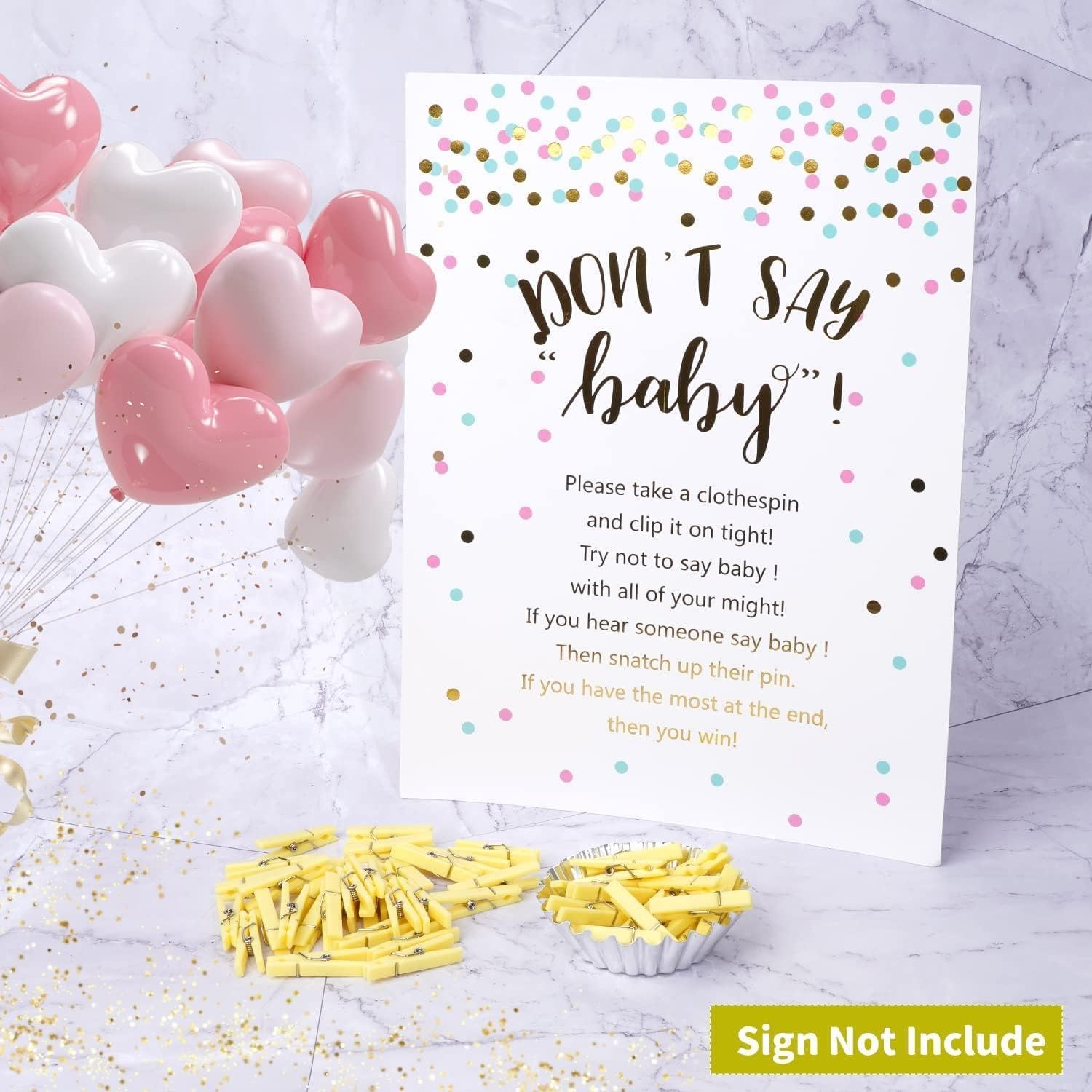 60PCS Baby Shower Clothespin Games Mini Clothes Pins 1.4 Inch for Party Decorations (Yellow) - Blue image number 5