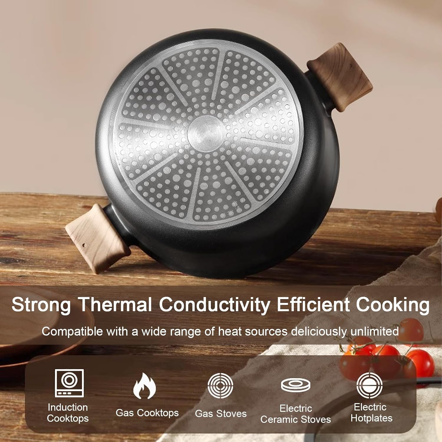 16 Pcs Pots and Pans Set Non Stick, Kitchen Nonstick Cooking Cookware Sets, Induction Cookware Set, Premium Pots and Pans with Cooking Set for All Stove Tops, PFAS and PFOA Free (16 Pcs) image number 4