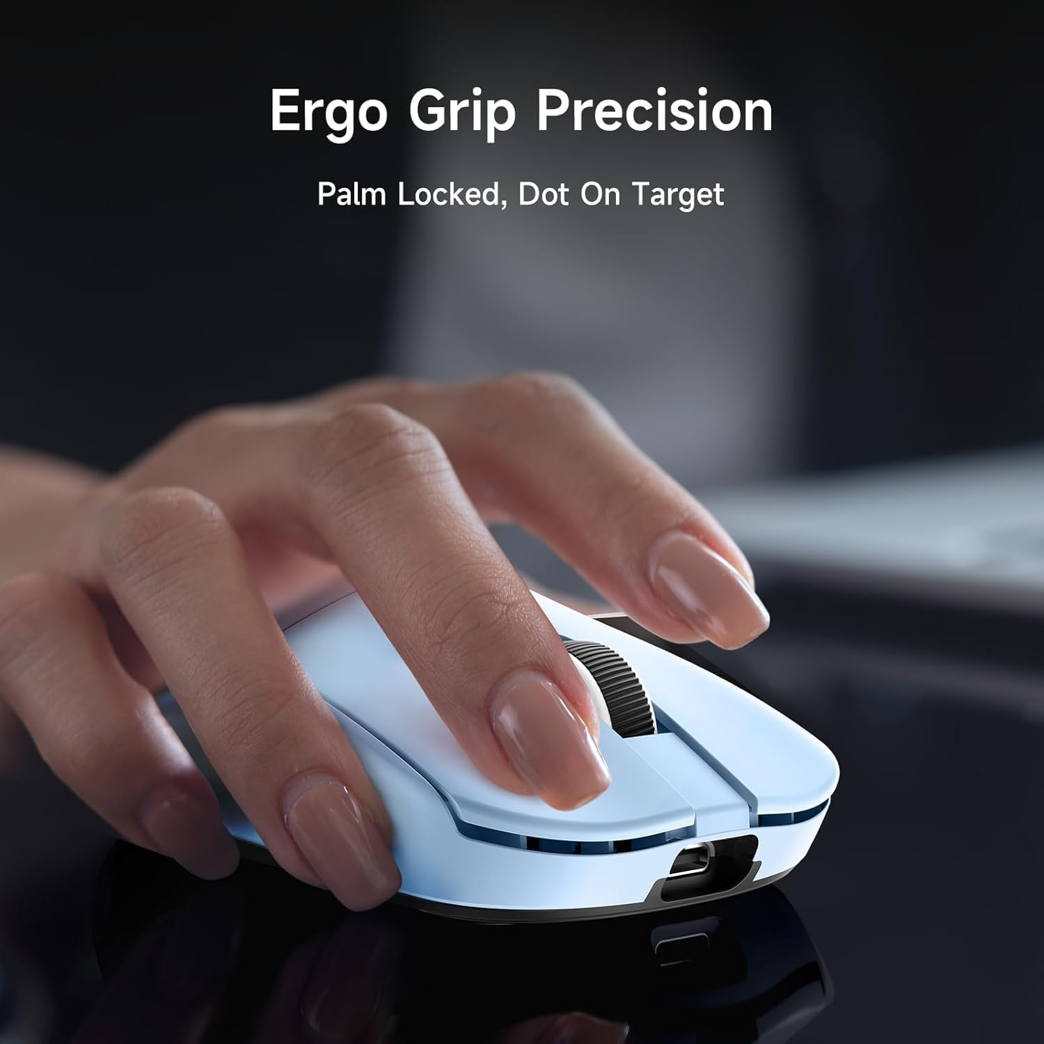 MCHOSE L7 Ultra Topspeed Wireless Gaming Mouse with PAW3950 42K Sensor, 46G Super Lightweight, OMR Optical Switches, 8000Khz Polling Rate, 2.4Ghz/Bt/Wired Tri-Mode, 8 Programmable Controls (Blue) image number 1