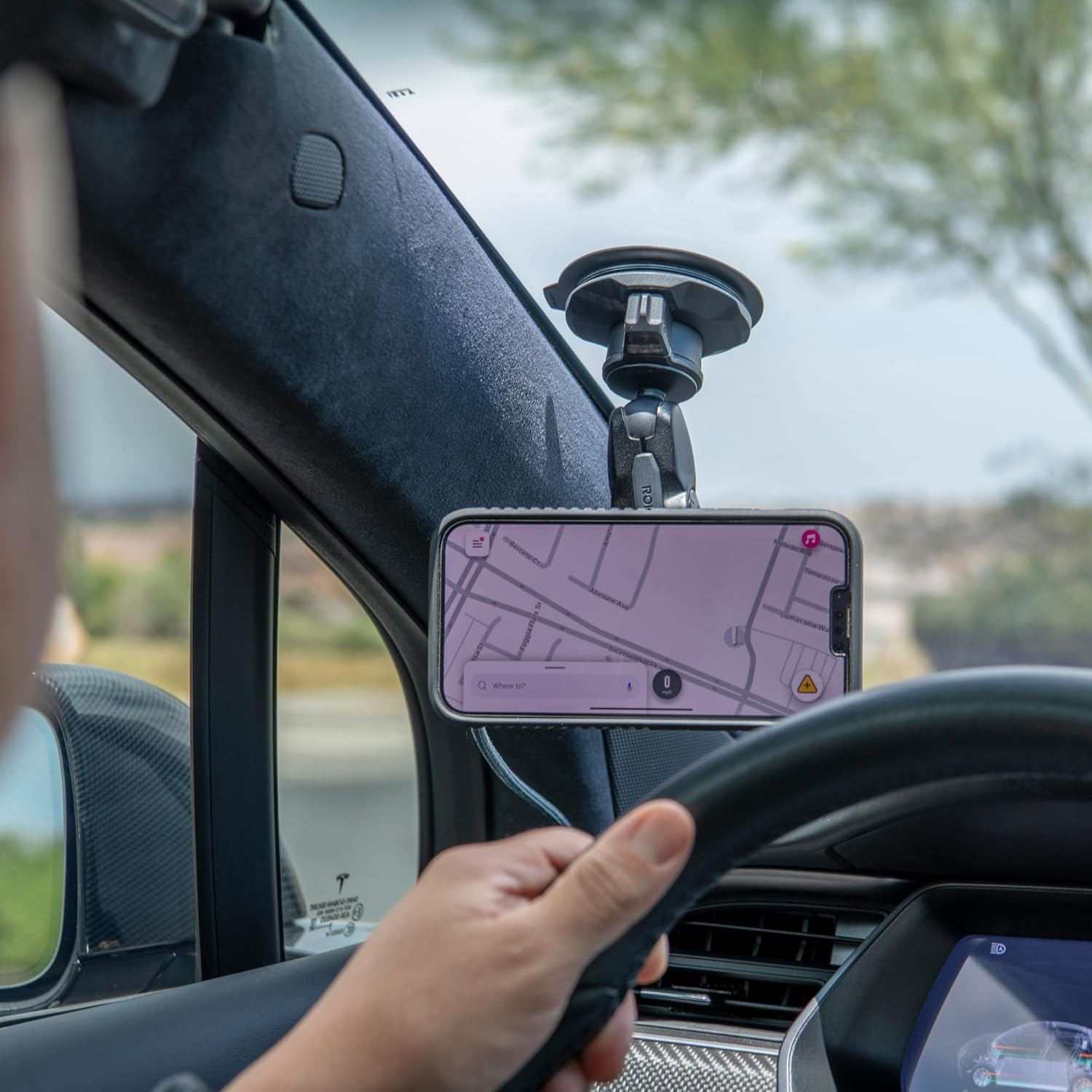 Rokform Wireless Car Charger, Magnetic Windshield Phone Mount, Twin Ball Adjustment 360&deg; Rotation, Compatible with Mag Safe Cases, Strong Suction Cup, USB-C to USB-C Cable Included (Black) image number 3