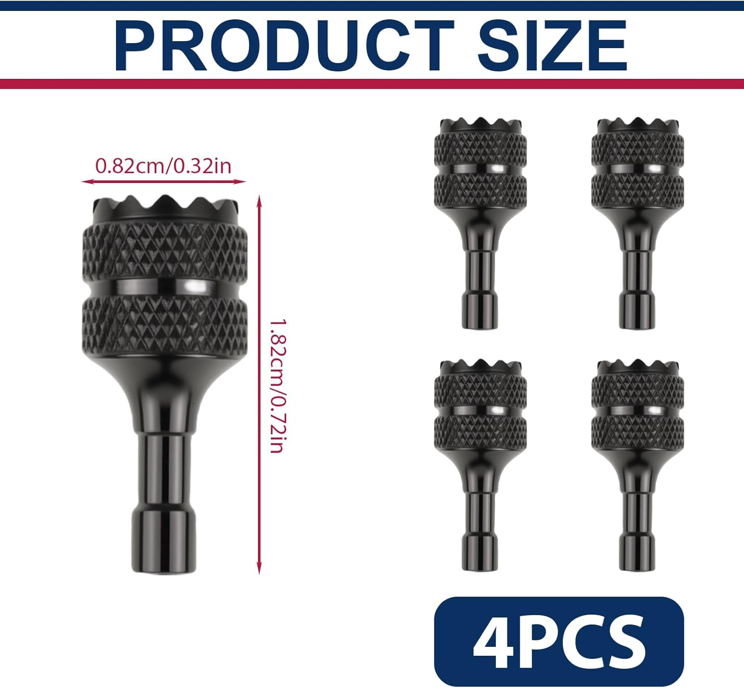 NICECRAFT 4 Pcs Aluminum Alloy Remote Controller Sticks Joystick for DJI RC/RC2 for Mini 3/Mini 3 Pro/Mini 4 Pro/Air 3/3S/Air 2S/Neo/Mavic 4 Pro/Mavic 3/Mavic 3 Pro/Mavic 3 Drone Replacement (Black) image number 4