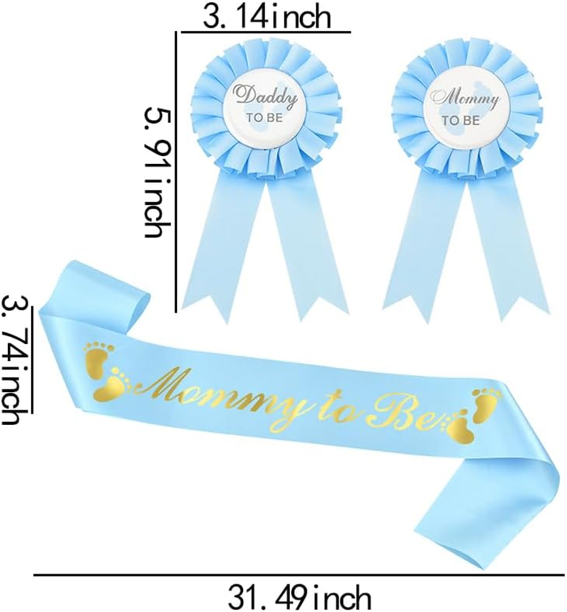 Parent to Be Pins Sash for Baby Shower Boy Girl Gender-Neutral Mommy Daddy to Be Button Badges and Sash Set of 3 New Dad Mom Gifts for Women Men - Pink image number 5