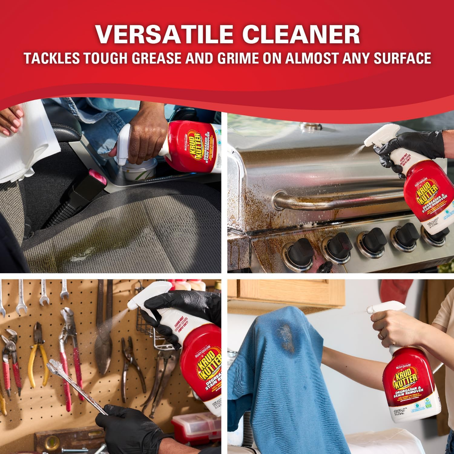 Krud Kutter Original Cleaner & Degreaser &ndash; All-Purpose, Biodegradable Stain Remover for Grease, Grime, Paint, & Tar, Safe for Use on Appliances, Walls, Upholstery & More, 3.78 Litre image number 6