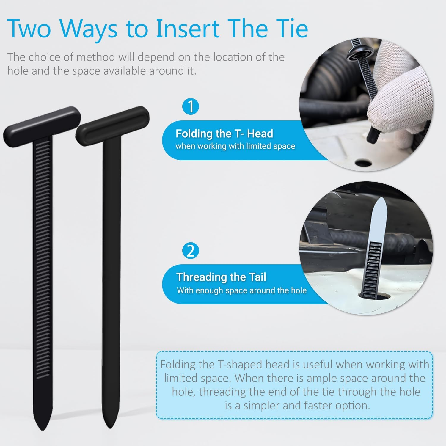 2026 Upgraded Nylon Universal Cable Tie Buckle, Heavy Duty Self-Locking Rivet Zip Ties, Multifunctional Cable Tie Buckle for Car Daily Repair, Home, Office, Garden, Workshop(30Pcs) image number 6