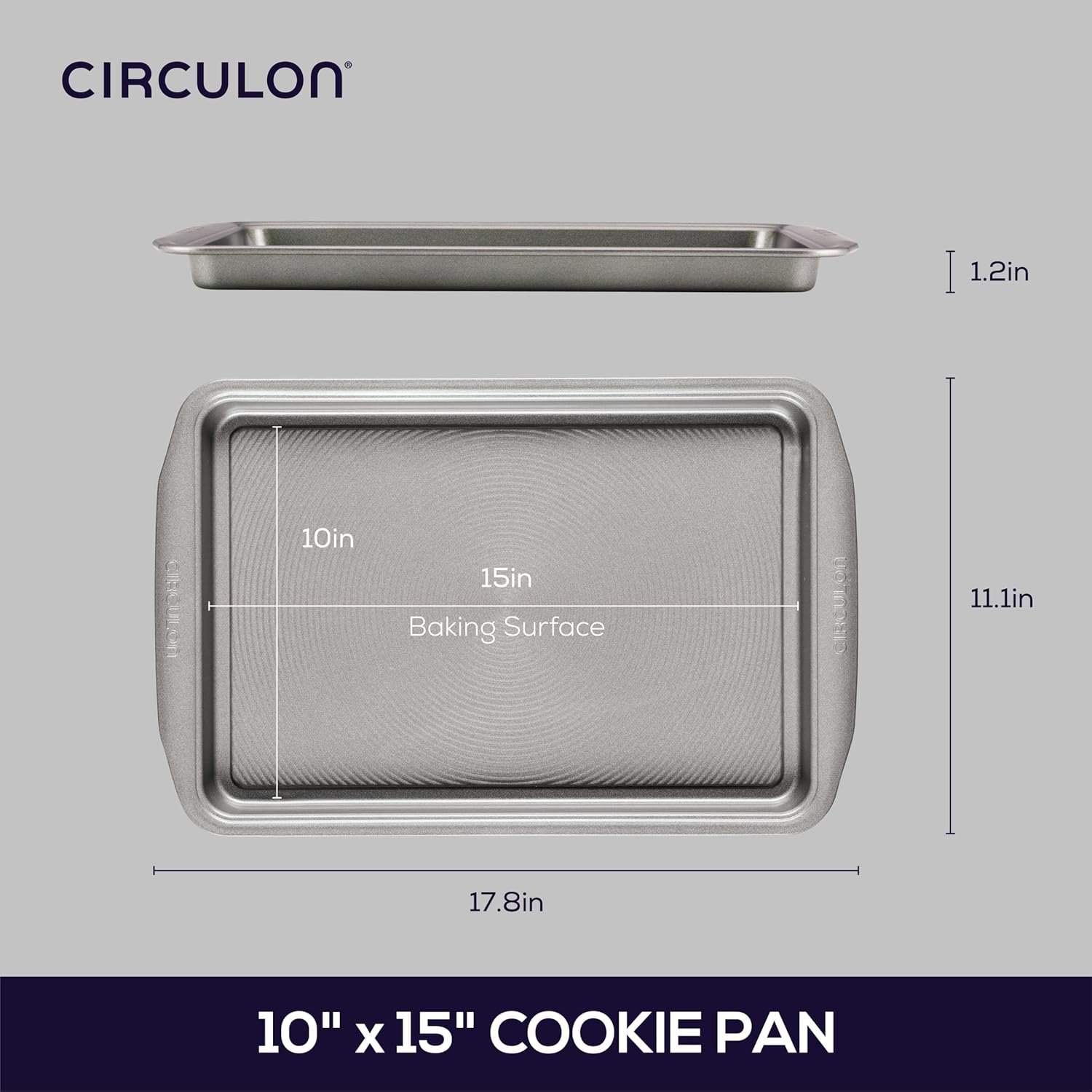 Circulon Nonstick Bakeware, Nonstick Cookie Sheet/Baking Sheet - 10" X 15", Gray image number 3