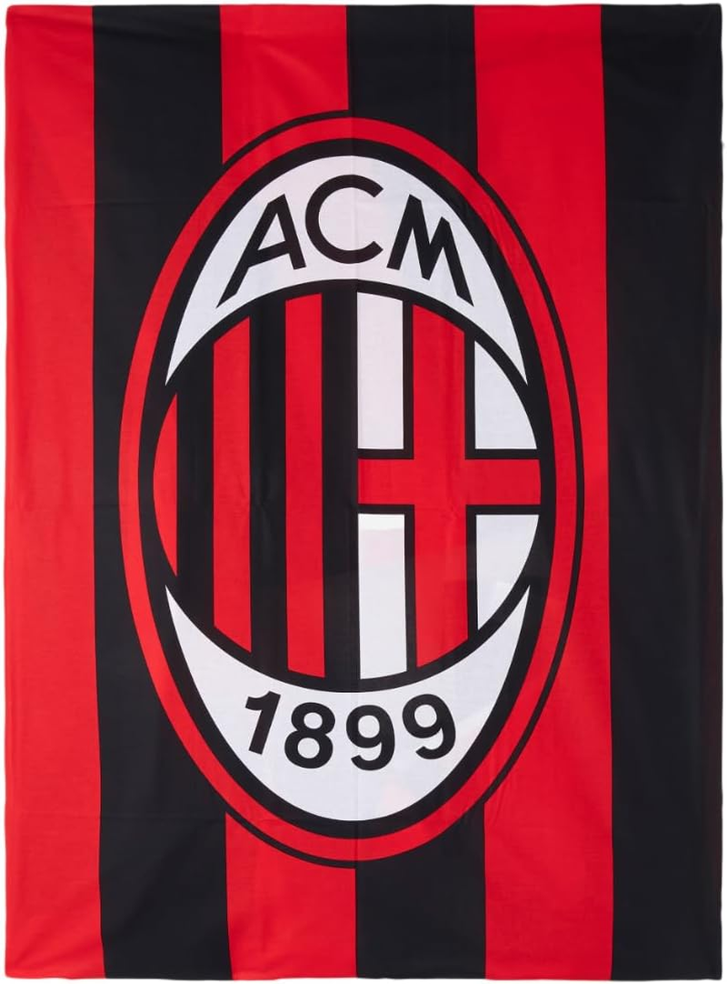 AC Milan Double Bed Sheet 200 X 150 Cm + Cushion Cover 80 X 50 Cm, 100% Cotton, Official Product image number 2