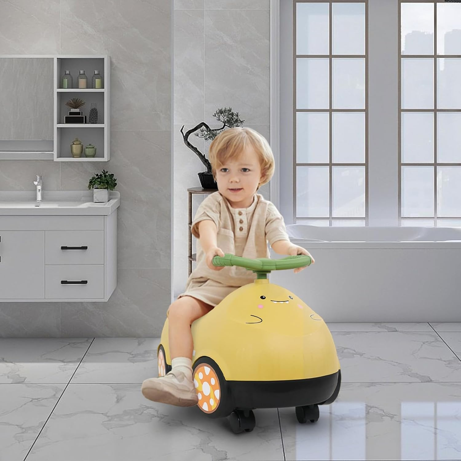 Potty Seat for Kids &ndash; Portable Training Potty Seat Chair for Toddlers & Baby Boys, Non-Slip Baby Potty Training Toilet with Urinal, Easy to Clean & Carry &ndash; Kids Potty Training Seat (Yellow) image number 2