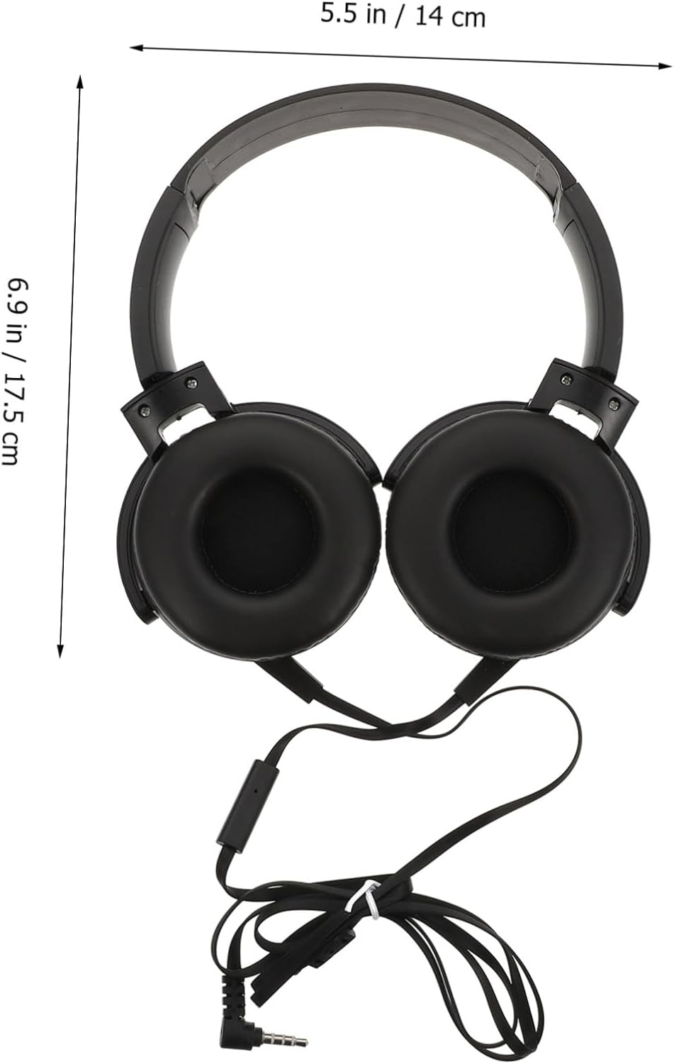 STAHAD Portable Noise Reduction Headset Microphone, Over-Ear Head-Mounted Headphones for Computer and Laptop, Wired Black Headphone for Music and Communication image number 5