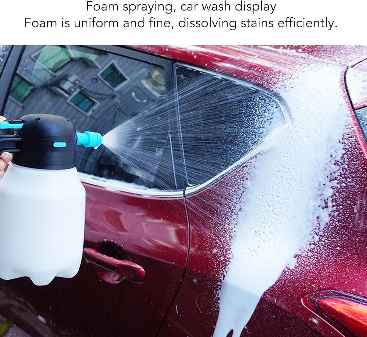 Foam Sprayer, 2000Mah 1.8L Cordless Pressurized Pressure Sprayer with 2 Spray Nozzle, Car Wash Foam, for Car Washing Garden image number 2