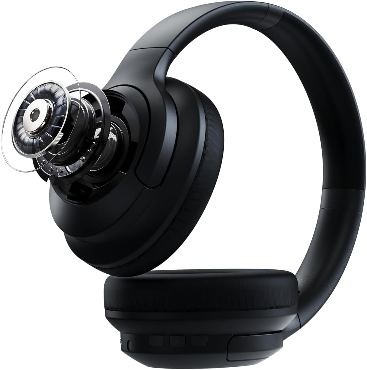 Wireless Black Headphones with Active Noise Cancellation | Over-Ear Bluetooth Headset with 20H Playtime, Hi-Fi Stereo Sound, Deep Bass, Foldable Design, Comfortable Earpads for Travel, Work, Gaming