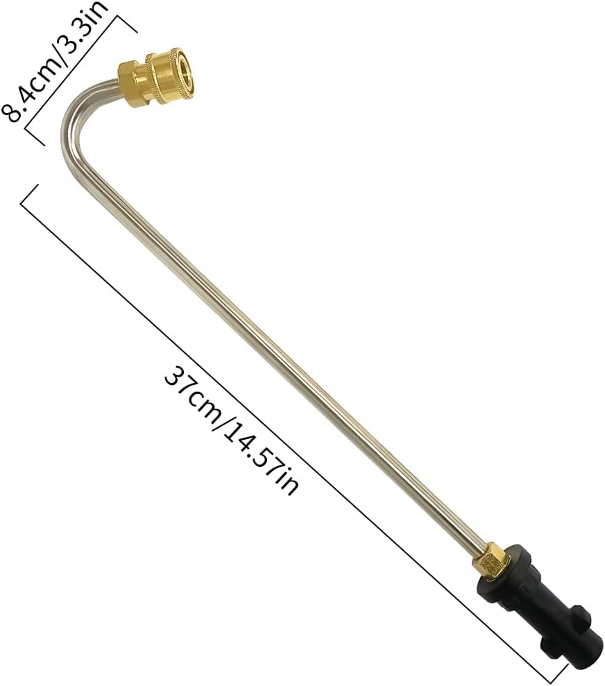 Gutter Cleaning Tools for Karcher K2 K3 K4 K5 K6 K7, Pressure Washer Extension Wand Gutter Cleaner Lance with 5 Pcs Spray Nozzles for Pressure Washer Water Broom Undercarriage Cleaner (U) - Green,White,Yellow image number 7