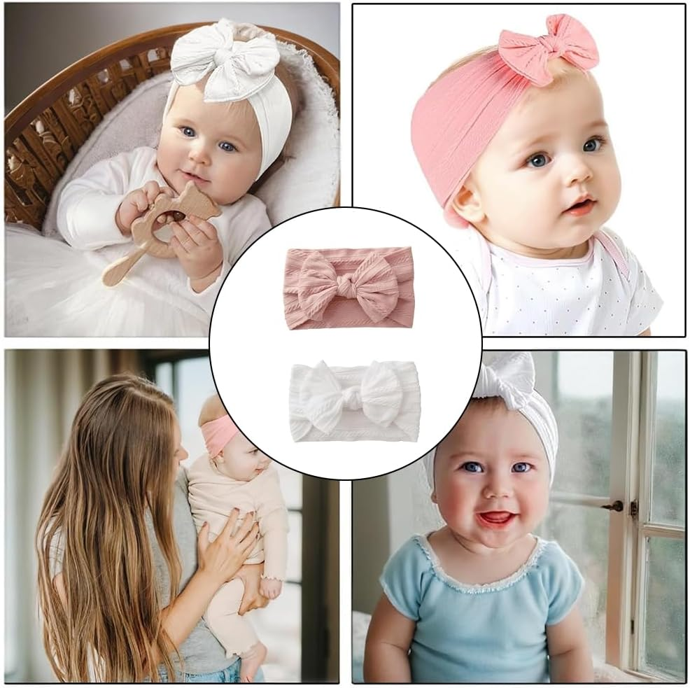 2Pcs Headbands with Bows Soft Headband with Bows Hairbands Cute Bow for Everyday Wear and Special Occasions