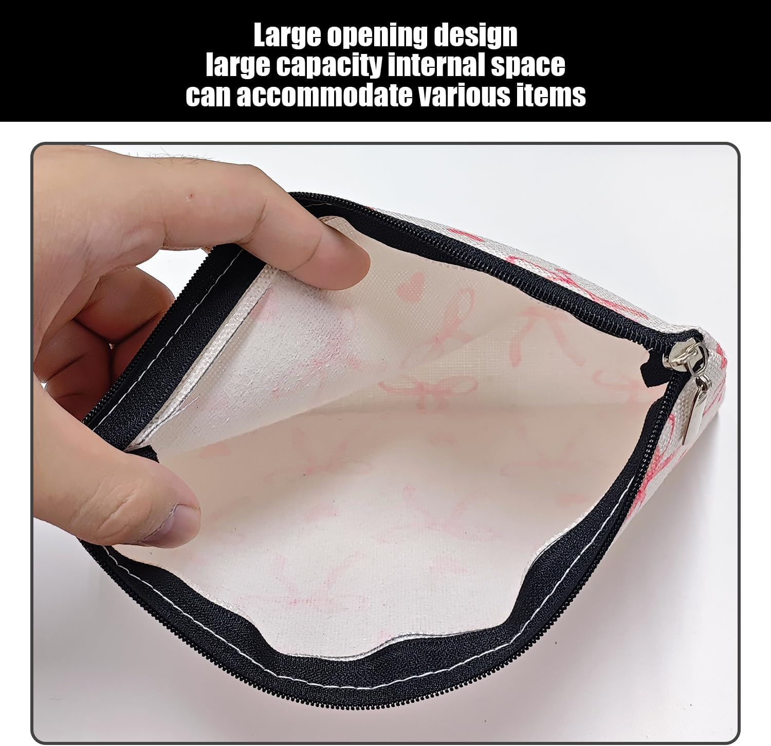 2 Piece Cosmetic Bag Storage Bag Fashion College Style Pencil Case for Students Large Capacity Portable Travel Toiletry Bag image number 1