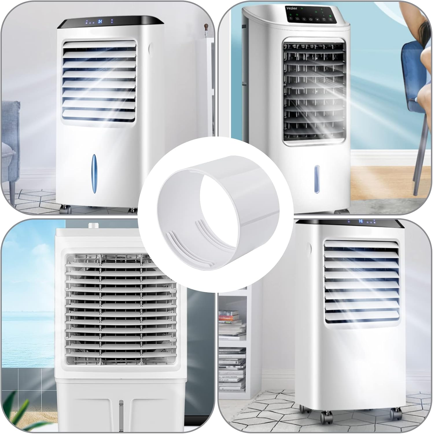 Air Conditioning Exhaust Hose Adapter, 15 Cm Portable Air Conditioning Exhaust Hose Adapter AC Hose Connector for Clockwise and Counterclockwise Extendable AC Hose Universal Thread Converter image number 2