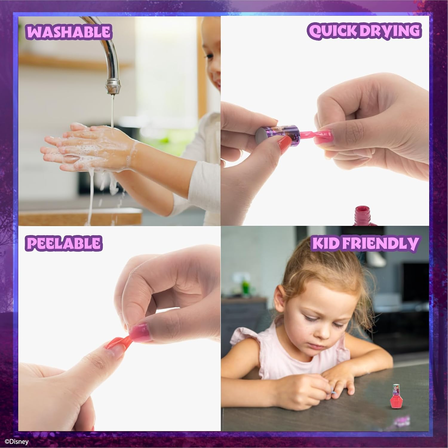 Townley Girl Disney Frozen - Non-Toxic Peel-Off Nail Polish Set with Shimmering and Opaque Colours with Nail Gemstones for Girls 3 Years Old, Perfect for Parties, Make-Up, 18 Pieces image number 3