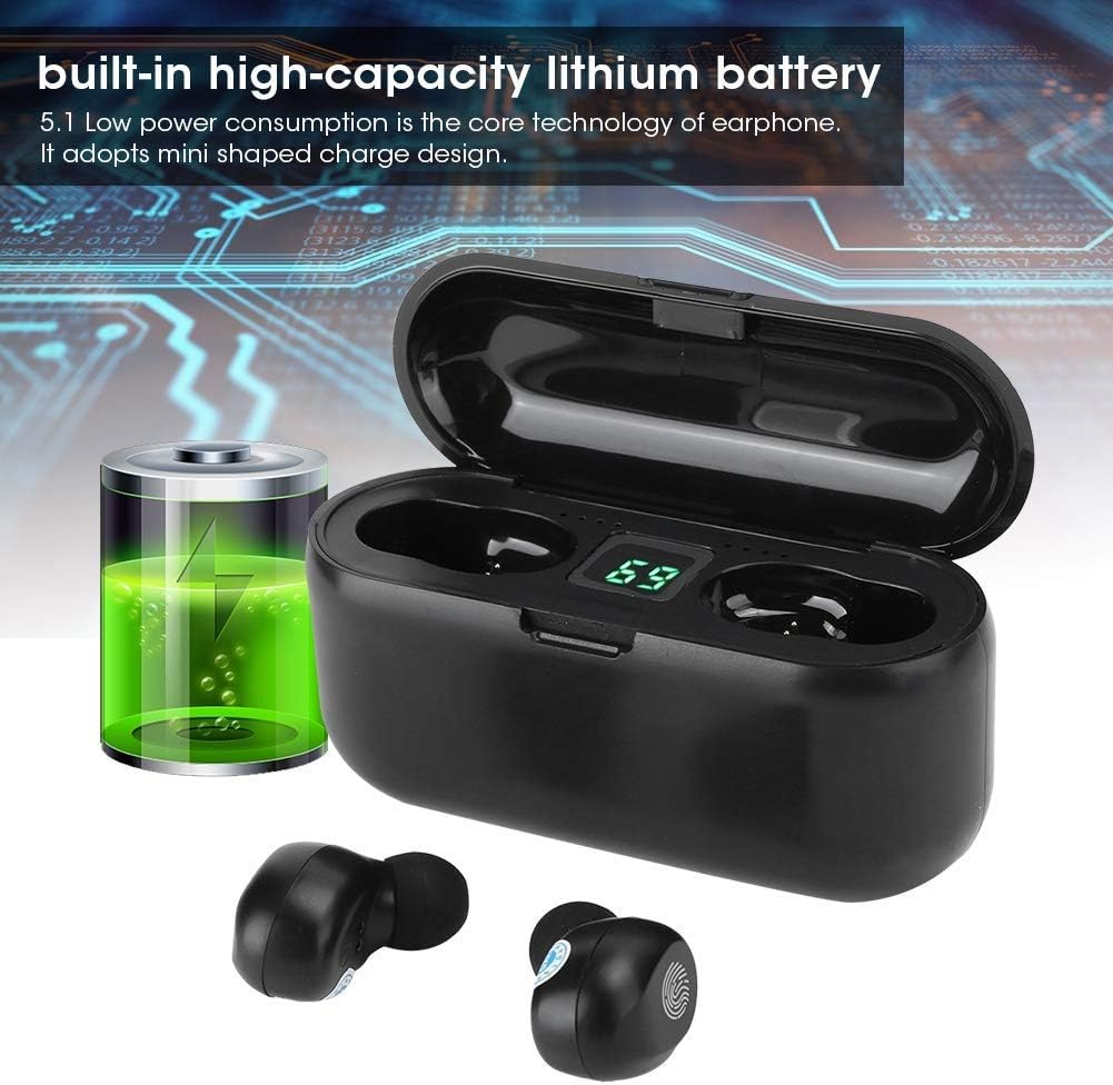 Wireless Bluetooth Earphones, In-Ear True Wireless Headphones, F9 Touch Binaural Earbuds with LED Digital Display, Surge Subwoofer, Hifi Sound. image number 4