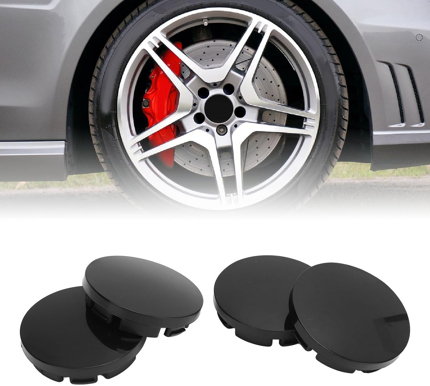 56Mm 4PCS Car Wheel Center Hub High Gloss & Stylish Universal Fit for Vehicle image number 5