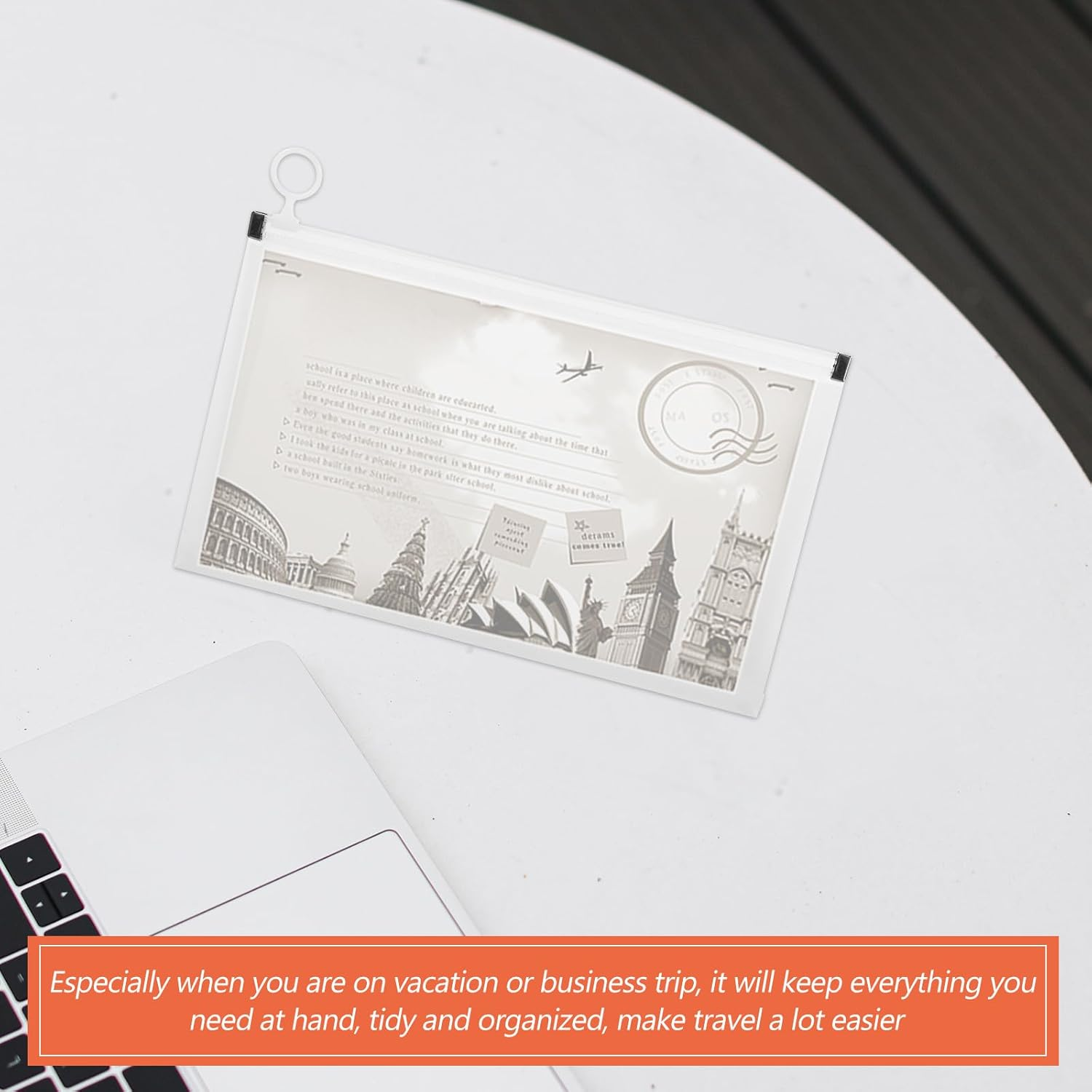 Gatuida Zipper Receipt Bag B5 Size Document Organizer Pouch with Large Capacity Frosted White Edges 4Pcs Portable File Storage for Cash and Documents image number 2