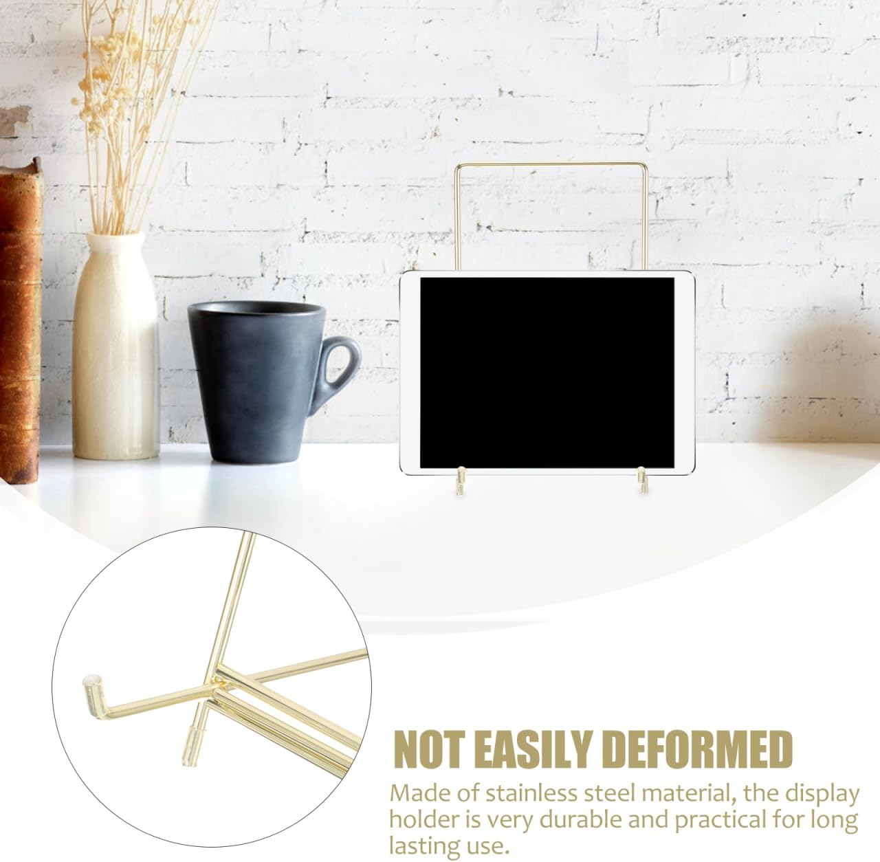 ULTECHNOVO Cookbook Holder Stand: Desktop Iron Stand for Recipe Book Plate Photo Frame Electronic Product Display - Elegant and Simple image number 5