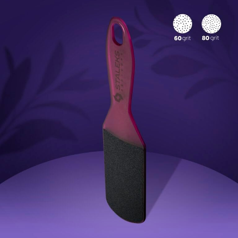 STALEKS PRO Double Sided Plastic Foot File Pedicure Foot File Callus File and Rough Heels 10 Type 2 Grits #60 and 80# (Purple) image number 4