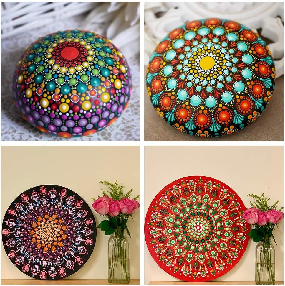 53PCS Mandala Dotting Tools Set for Painting Rocks,Mandella Art and Drafting Art Supplies image number 6