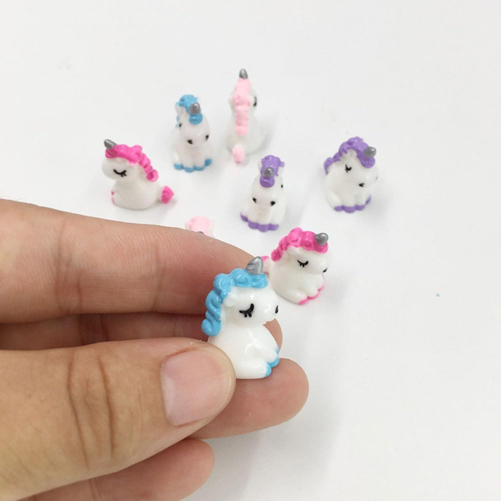 Sosoport 40Pcs Mini Unicorn Micro Unicorns Small Statue Figurine Ornament Miniature Micro Resin Mini Desk Decor Statue Decor image number 1
