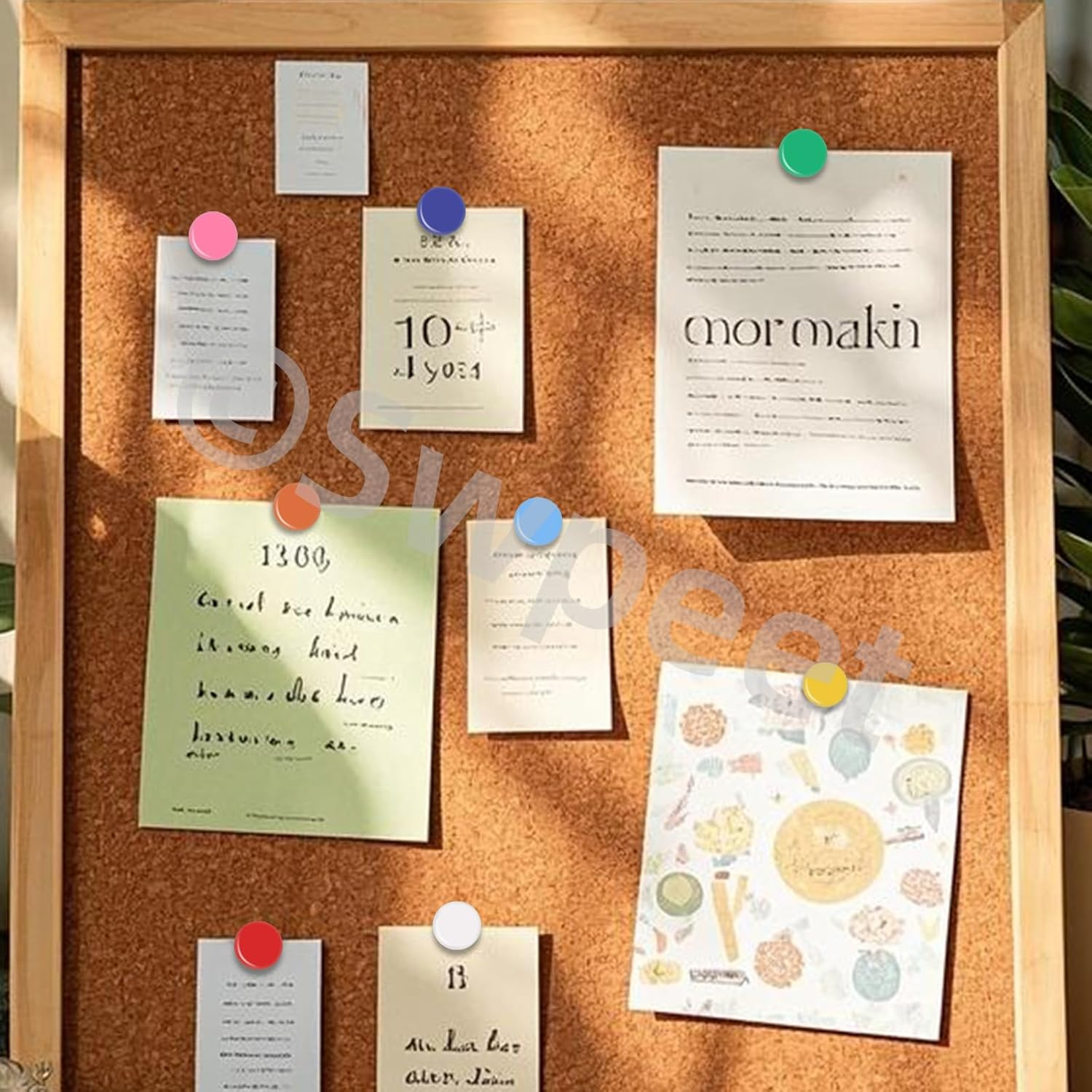 Swpeet 1000Pcs Coloured Vinyl-Coated Flat Thumb Tacks with Paper Clips Assortment Kit, round Head Push Pins Colored Paper Clips for Office School Home image number 3