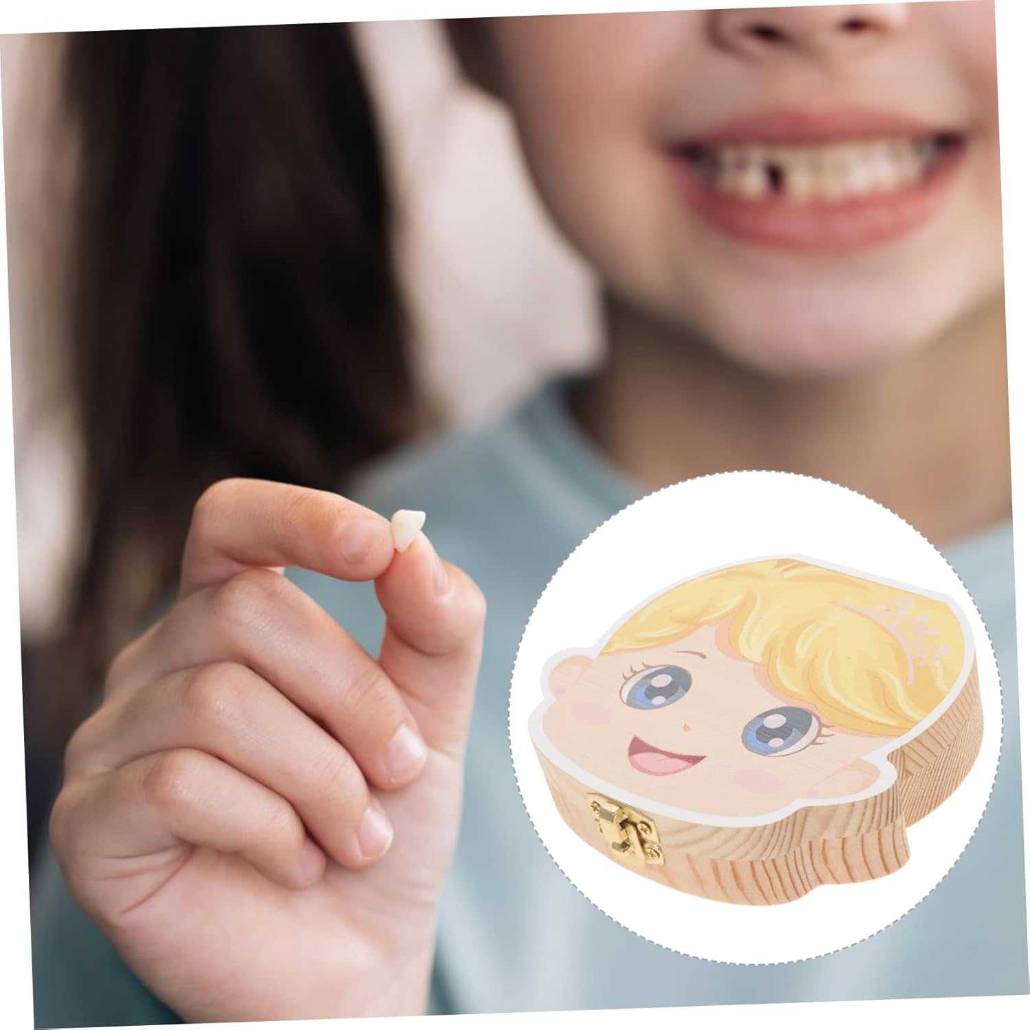 Safe Wooden Tooth Box Essential for Newborn First Tooth Keepsake Organizer for Boys and Girls image number 4