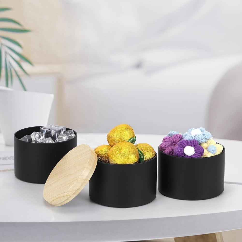 Veumoie 24 Pack 4 Oz Black Candle Tins with Lids, 4Oz Candle Jars for Making Candles Bulk Easy Install Easy to Use image number 4