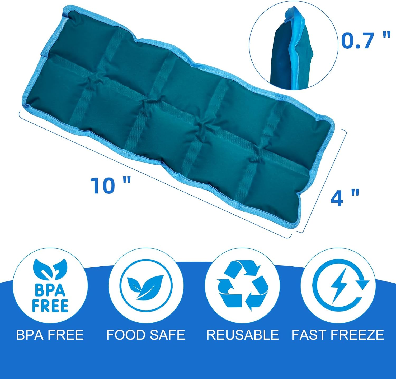 Flexible Ice Packs for Lunch Boxes, Reusable Long Lasting Cold Packs for Kids Lunch Bags & Coolers, Slim Soft Gel Ice Pack for Food image number 6