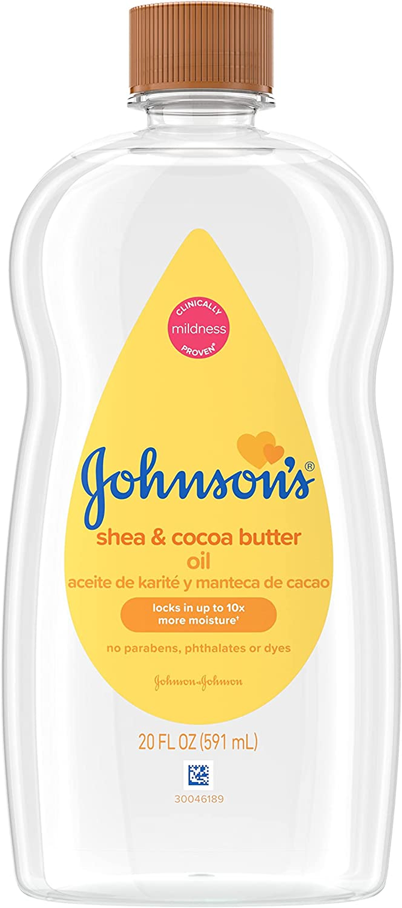 Johnson'S Baby Oil, Mineral Oil Enriched with Shea & Cocoa Butter to Prevent Moisture Loss, Hypoallergenic, 20 Fl. Oz image number 3