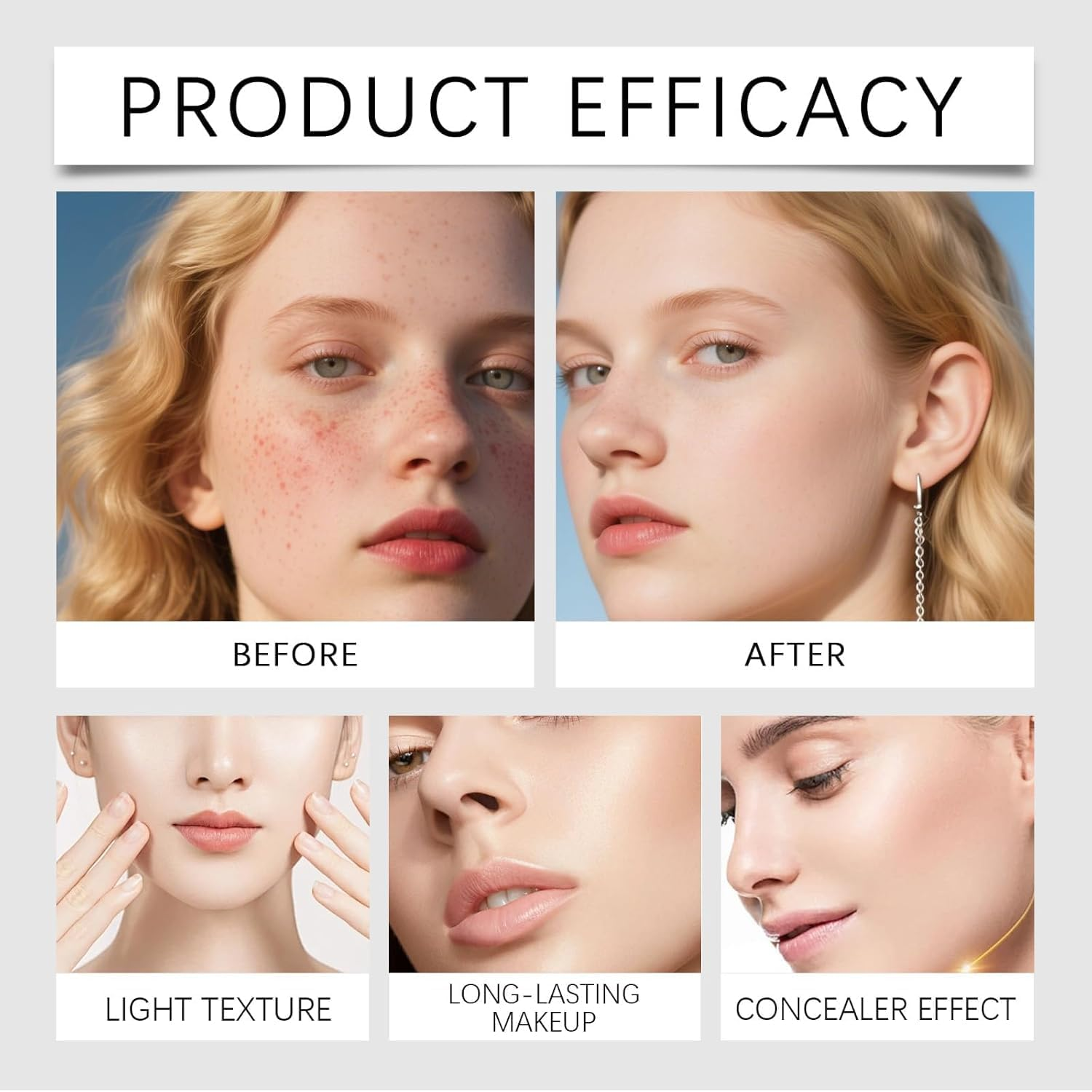 Color Changing Foundation Stick with Brush - Double-Headed Lightweight Hydrating Full Coverage Cream for All Skin Types (Medium) image number 5