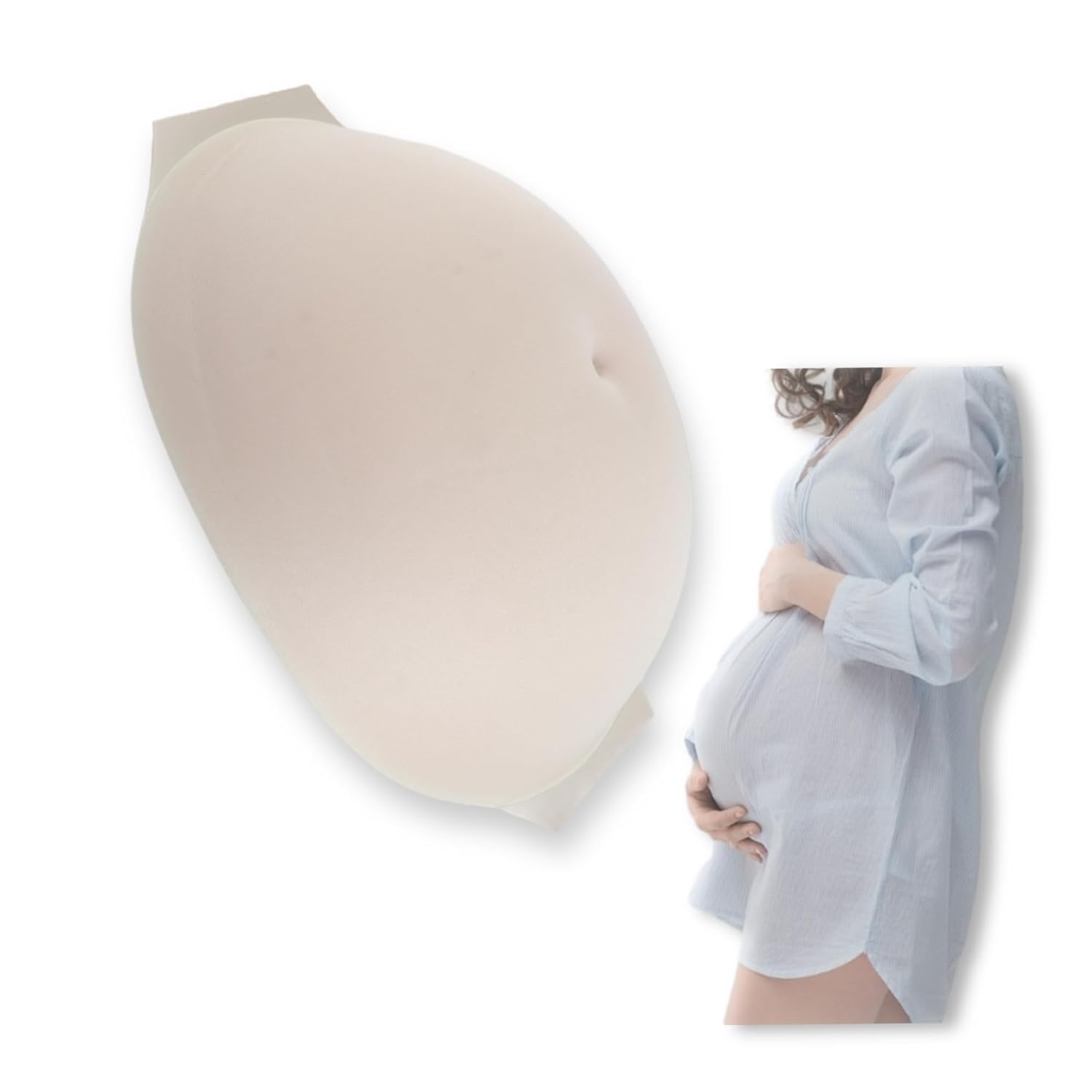 Fake Belly Rectangular Breathable Lightweight Artificial Pregnant Tummy for Props Costumes Cosplay image number 1