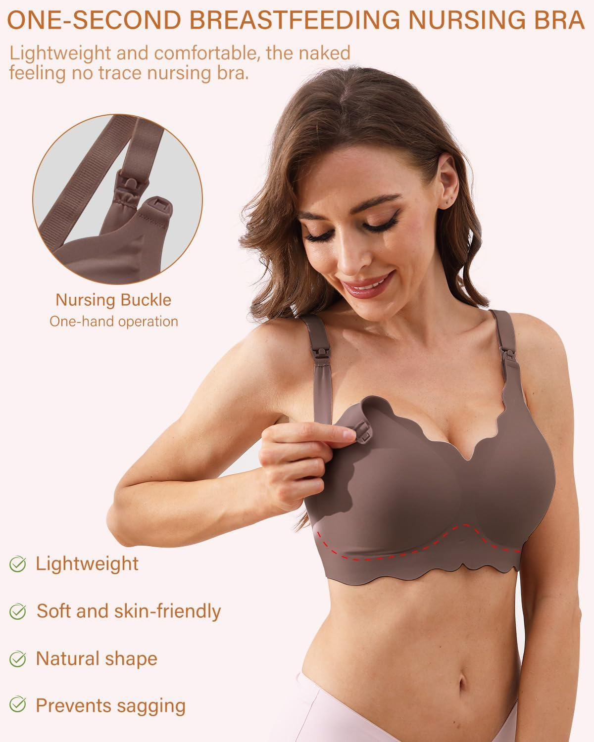 Uhdod Nursing Bras for Breastfeeding, Maternity Bra for Pregnancy, Breastfeeding Bras for Women Maternity Bras for Women image number 3