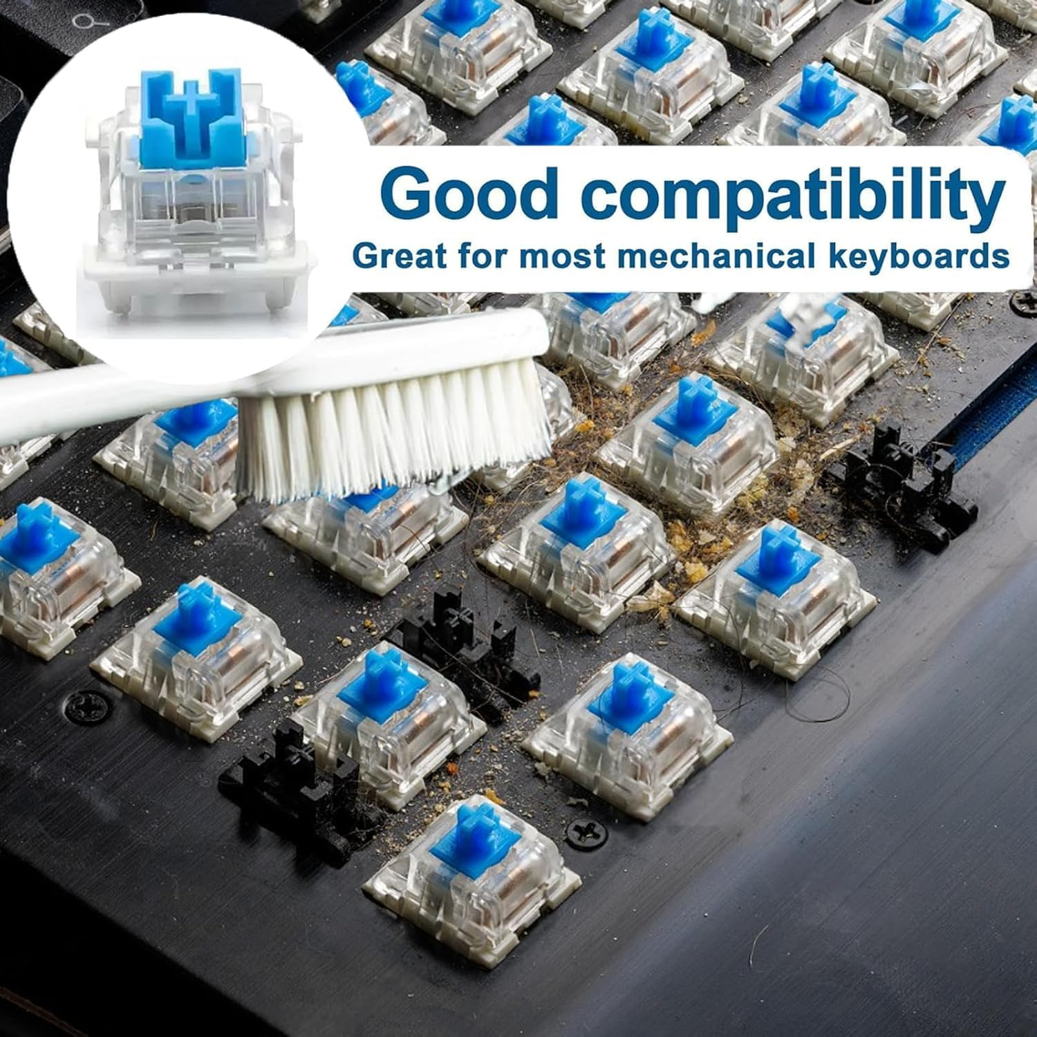 Mechanical Keyboard Switches - 108 Pcs Blue Clicky Switch Set, Hot-Swappable 3-Pin with Pins, Dustproof Keys for DIY & Custom Gaming Keyboard Builds image number 4