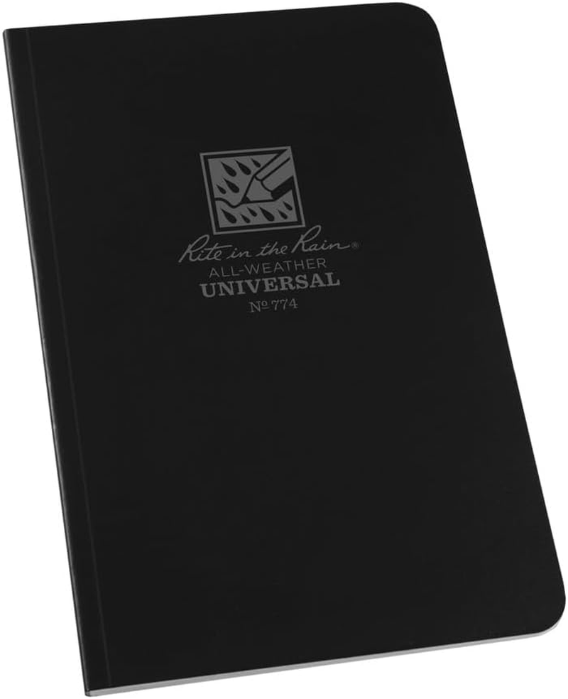 Rite in the Rain Weatherproof Soft Cover Notebook, 4.625" X 7.25", Green Cover, Universal Pattern (No. 974)